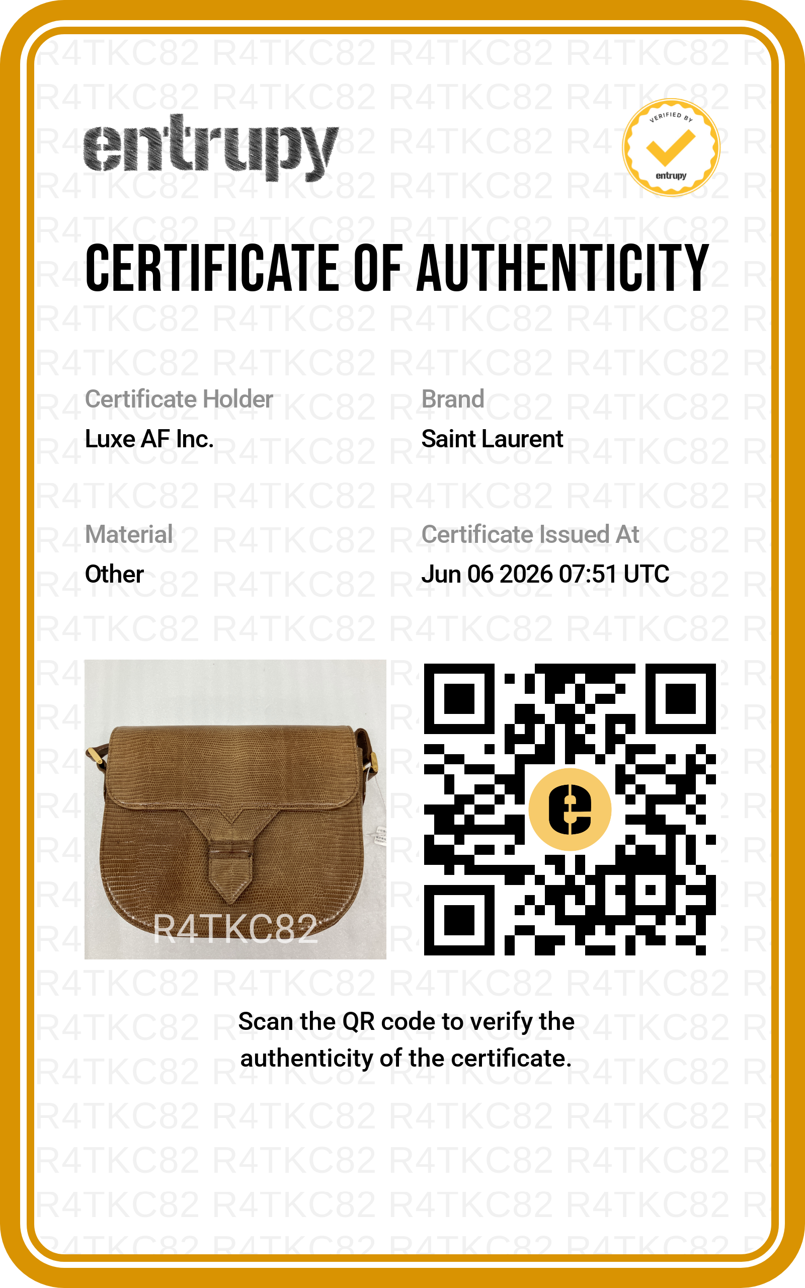 Saint Laurent Brown Lizard Embossed Leather Shoulder Bag SL254