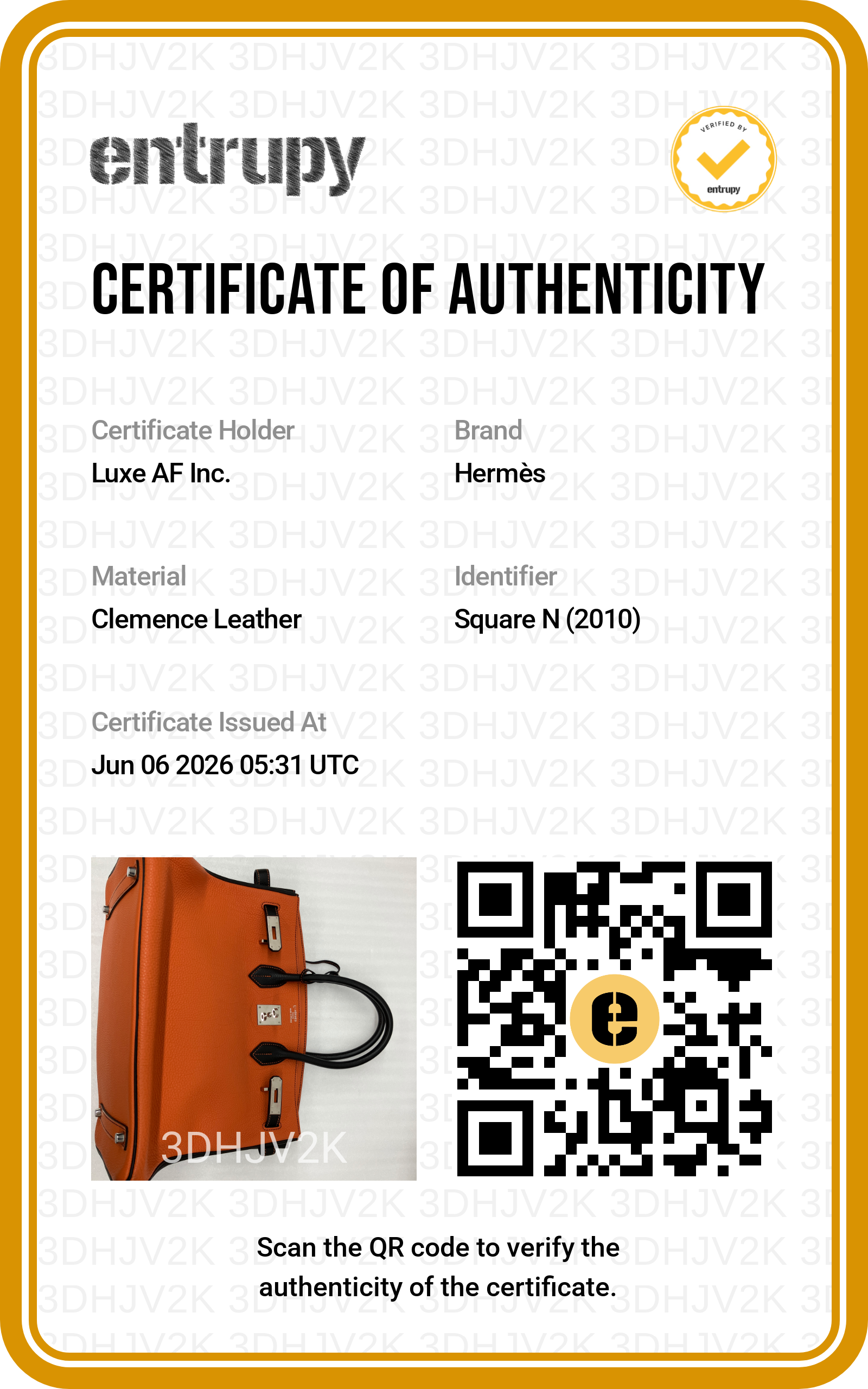 Hermes Birkin35 Orange/Black Leather Top Handle Bag HR123