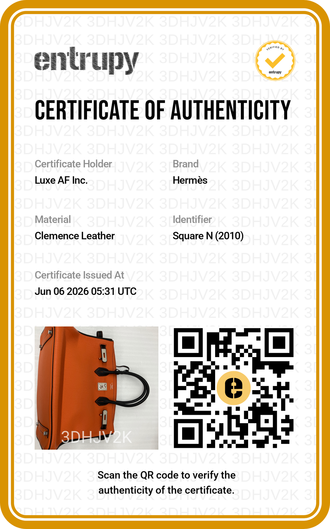 Hermes Birkin35 Orange/Black Leather Top Handle Bag HR123