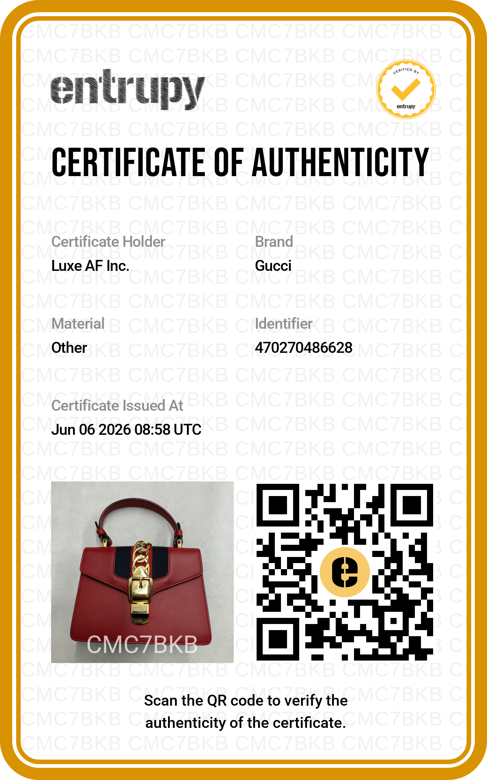 Gucci Sylvie Red Leather Small Size Top Handle Bag GG1297