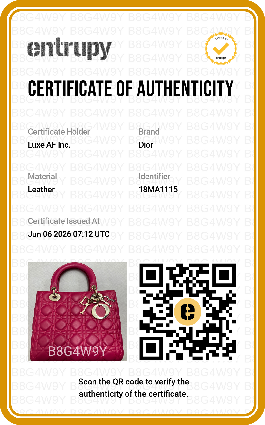 Christian Dior Lady Dior Pink Cannage Leather Handle Bag With Gold Charms DR782