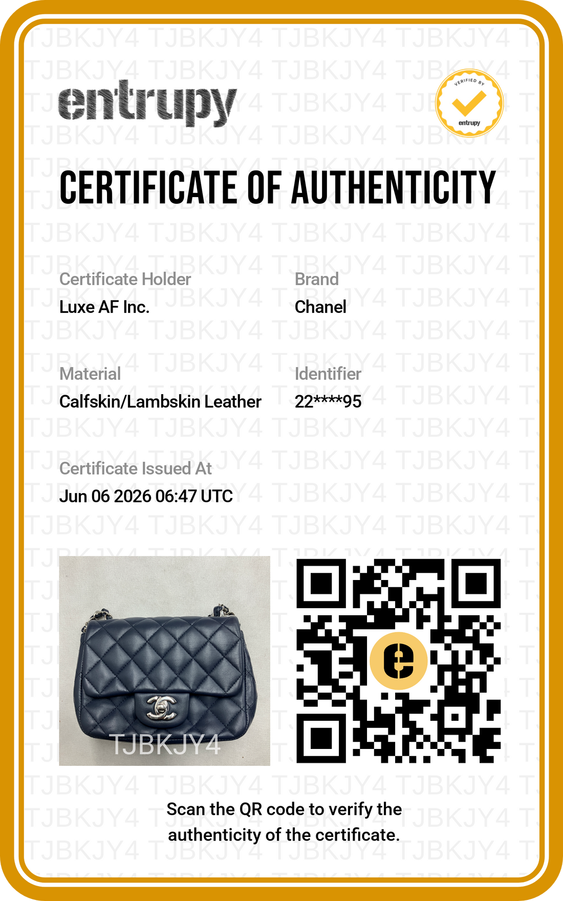 Chanel Classic Flap Navy Quilted Lambskin Mini Shoulder Bag(22***95) CC2121