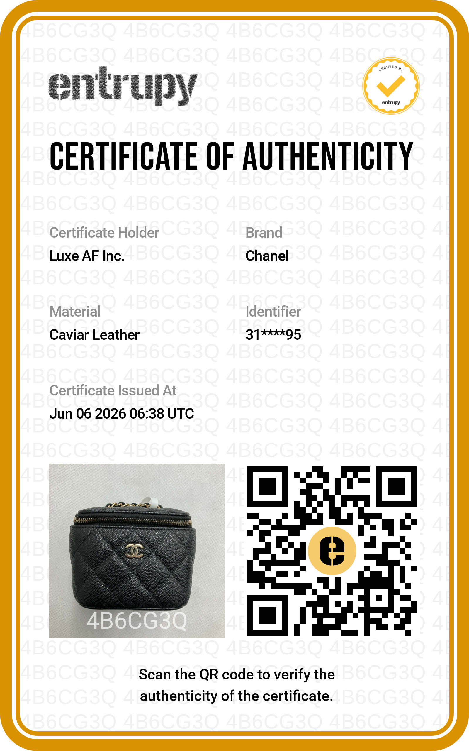 Chanel Black Quilted Leather Vanity Case(31***95) CC2120