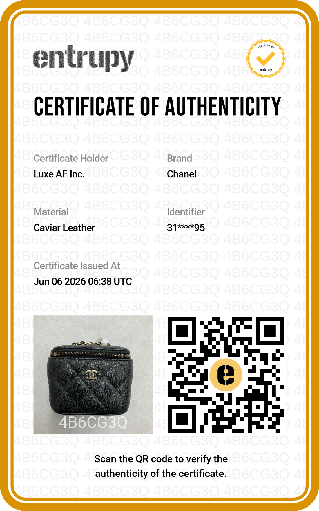 Chanel Black Quilted Leather Vanity Case(31***95) CC2120