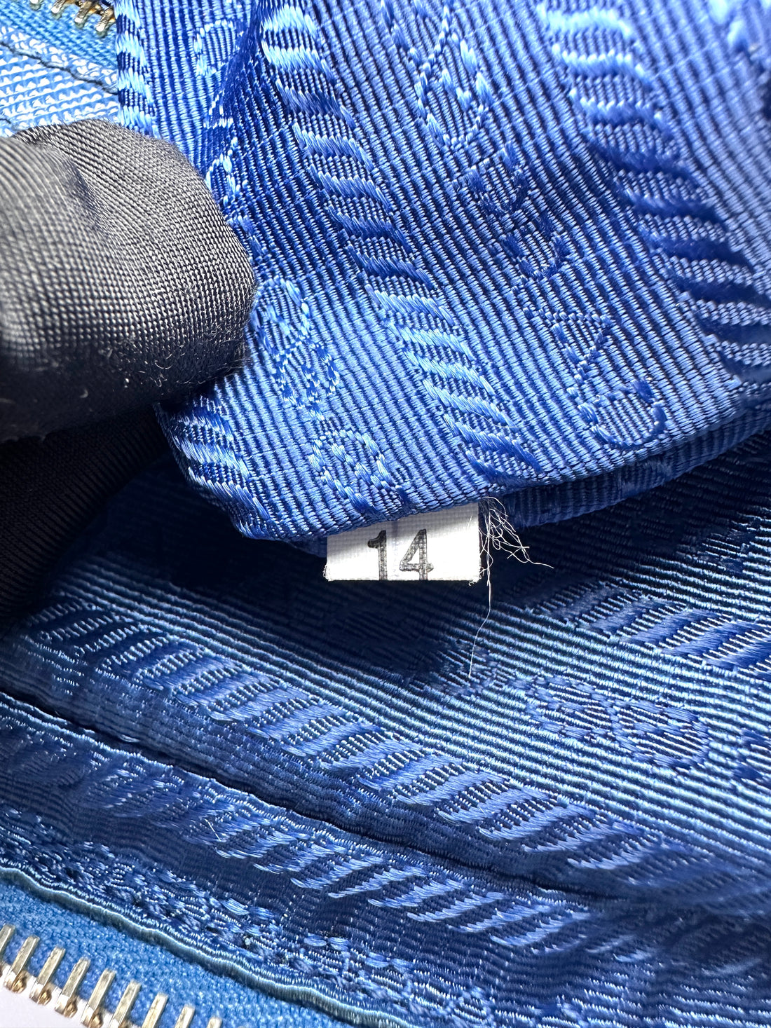 Prada Blue Saffiano Leather Large Size Bowler Bag PR456