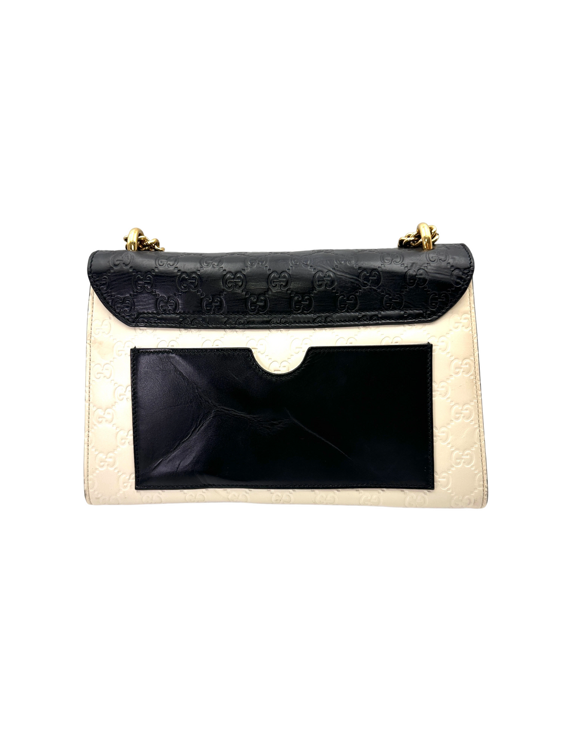 Gucci Padlock Black/White Guccissima Leather Shoulder Bag GG1273