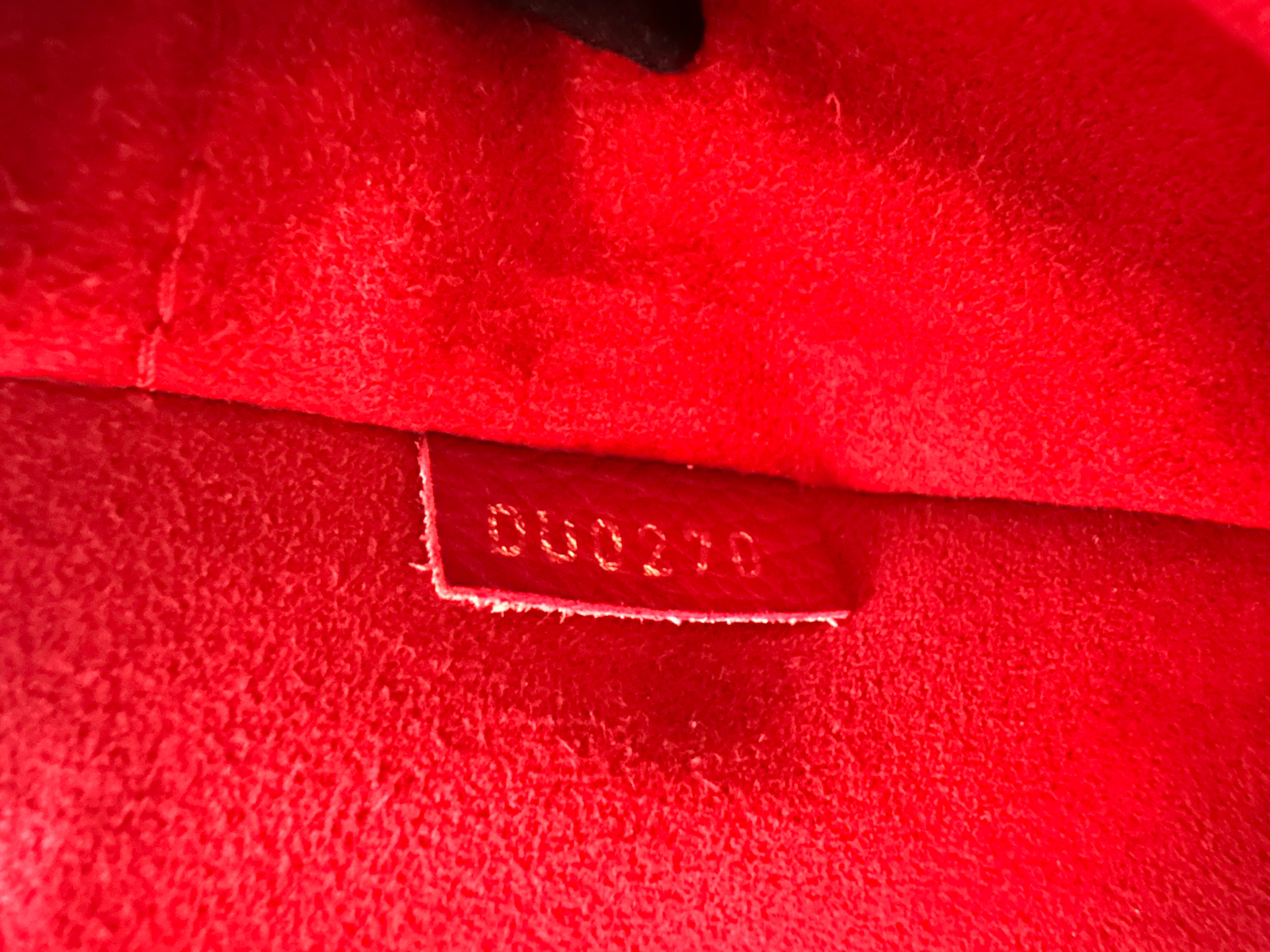 Louis Vuitton Riverside Damier Ebene & Red Leather Handle Bag LV2981