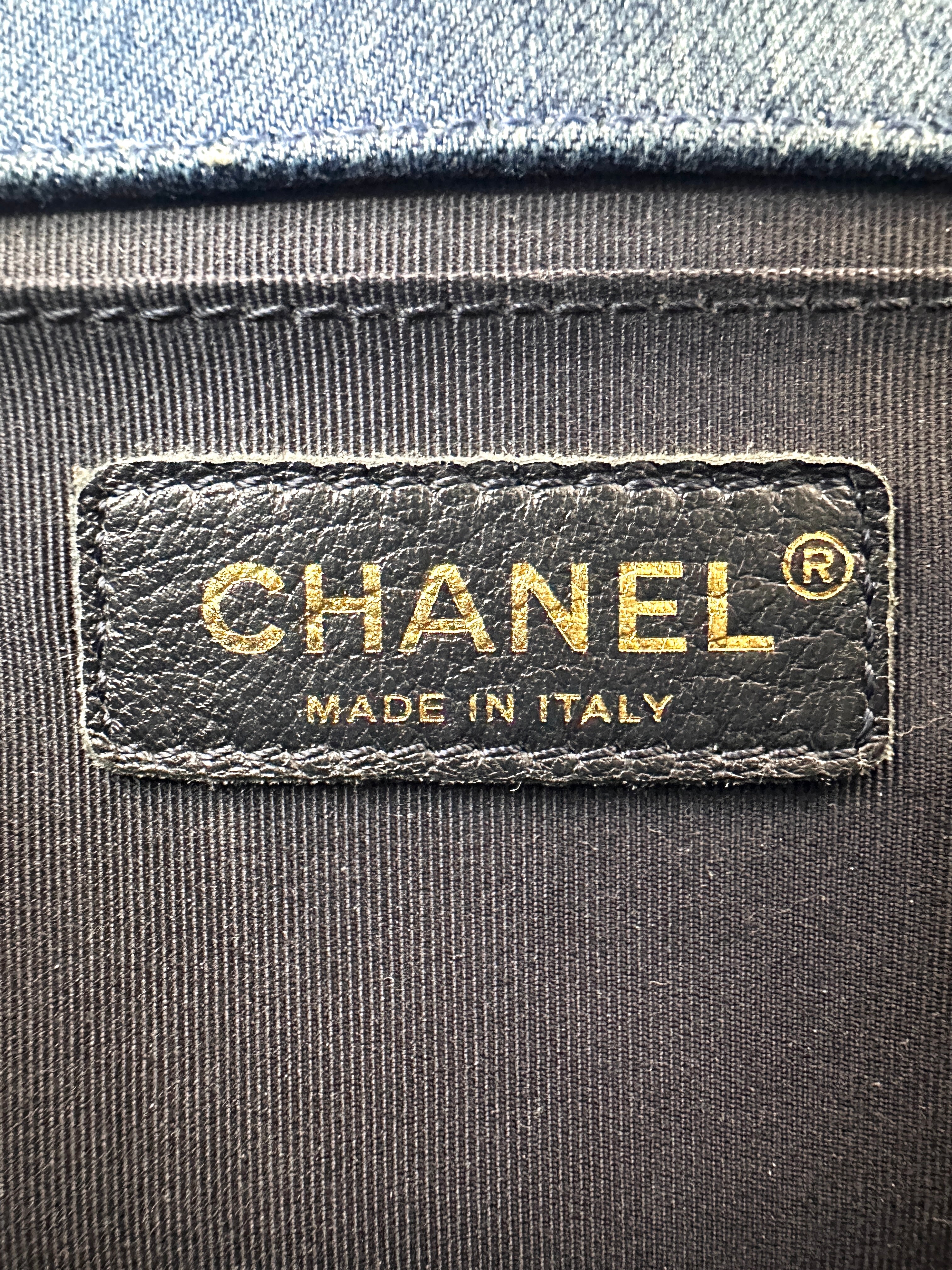 Chanel LeBoy Blue Denim Patchwork Medium Size Flap Bag With Gold Buckle(20***31) CC2127