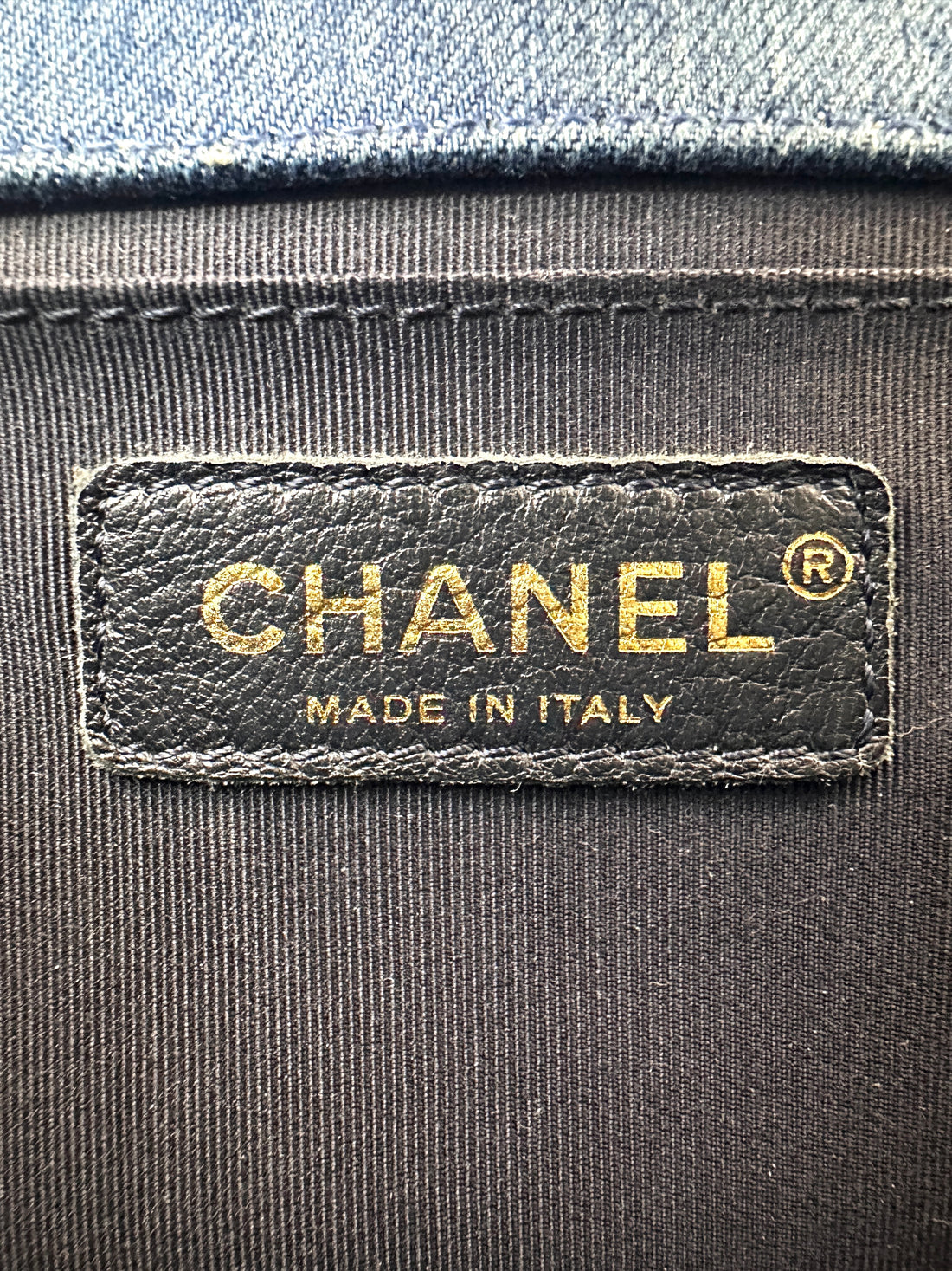 Chanel LeBoy Blue Denim Patchwork Medium Size Flap Bag With Gold Buckle(20***31) CC2127