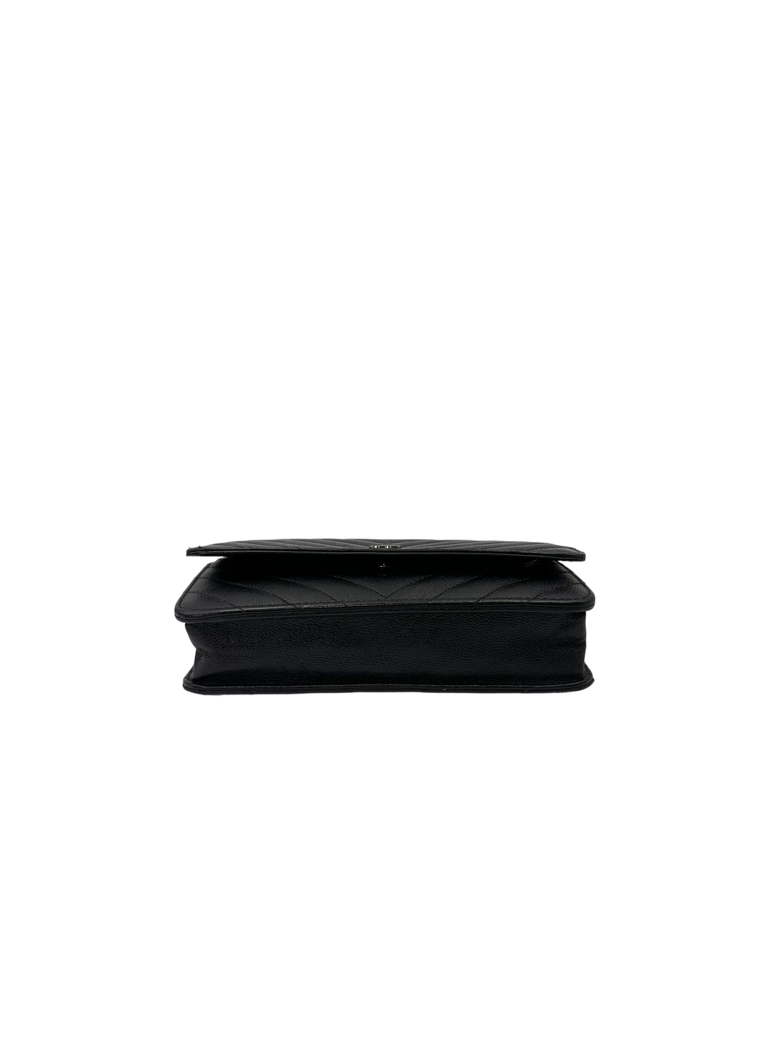 Chanel Black Chevron Quilted Leather Wallet On Chain(25***85) CC2125
