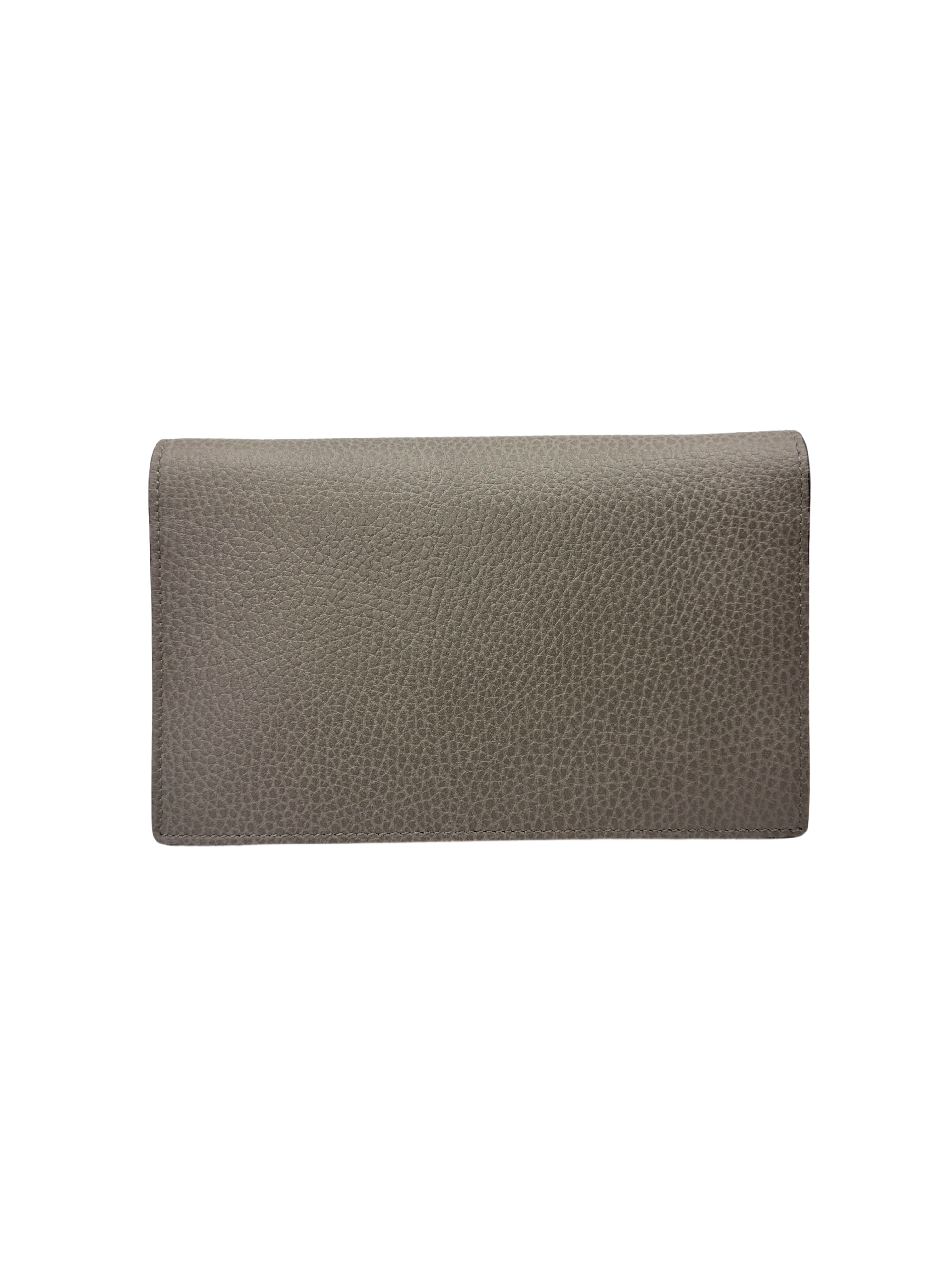 Gucci Interlocking G Grey Leather Wallet On Chain GG1275
