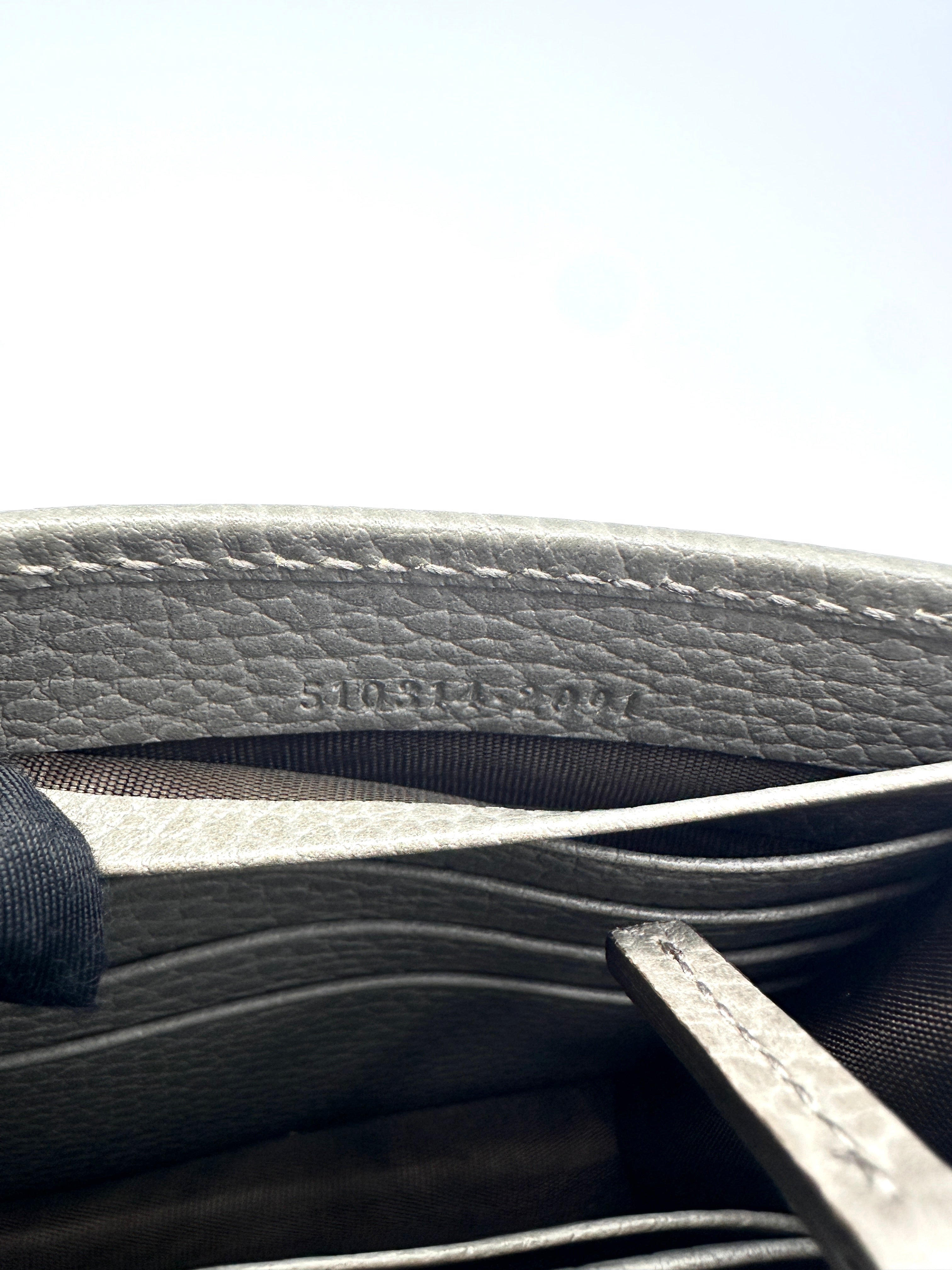 Gucci Interlocking G Grey Leather Wallet On Chain GG1275