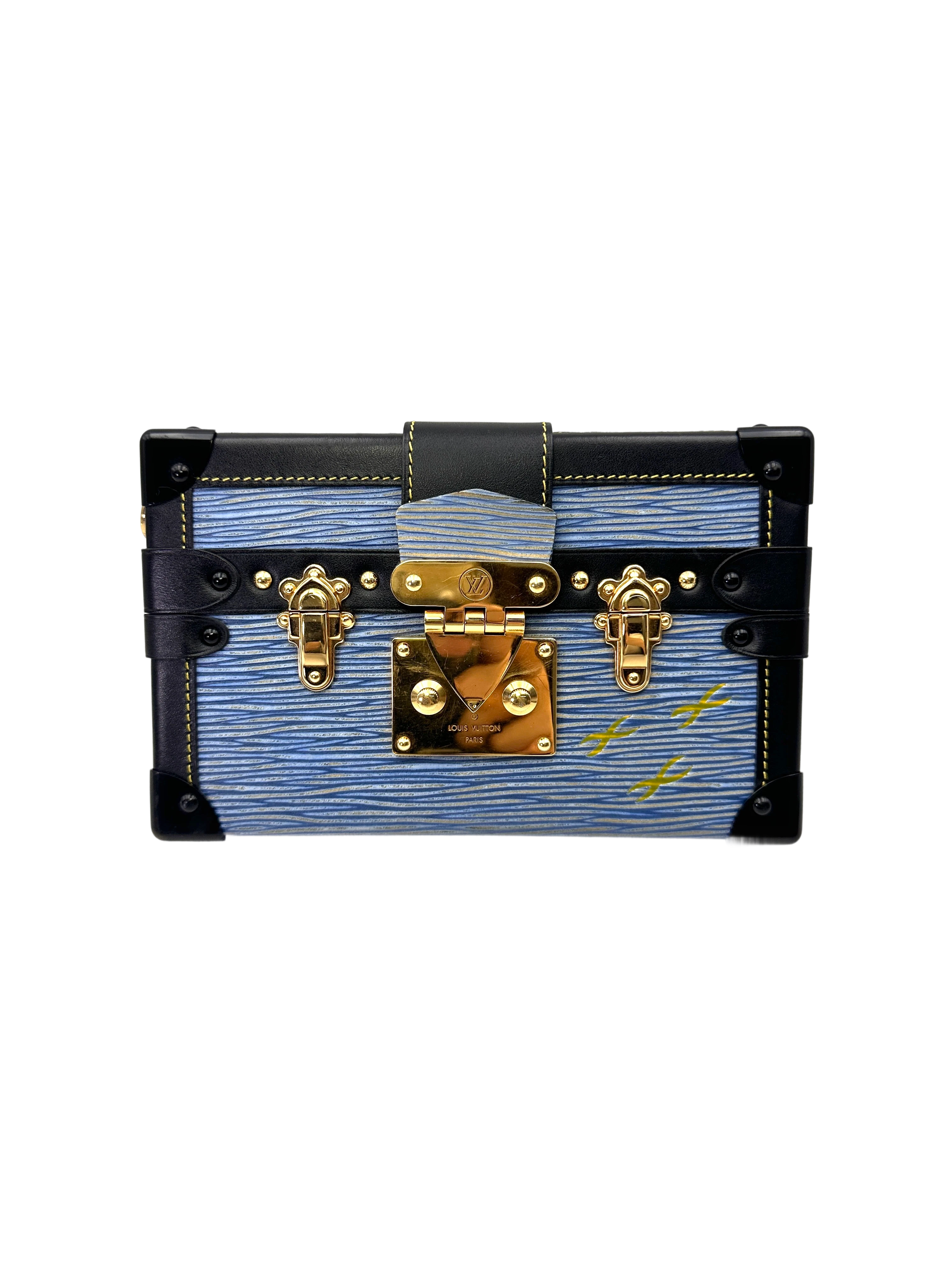 Louis Vuitton Petite Malle Blue Epi Leather Shoulder Bag LV2982