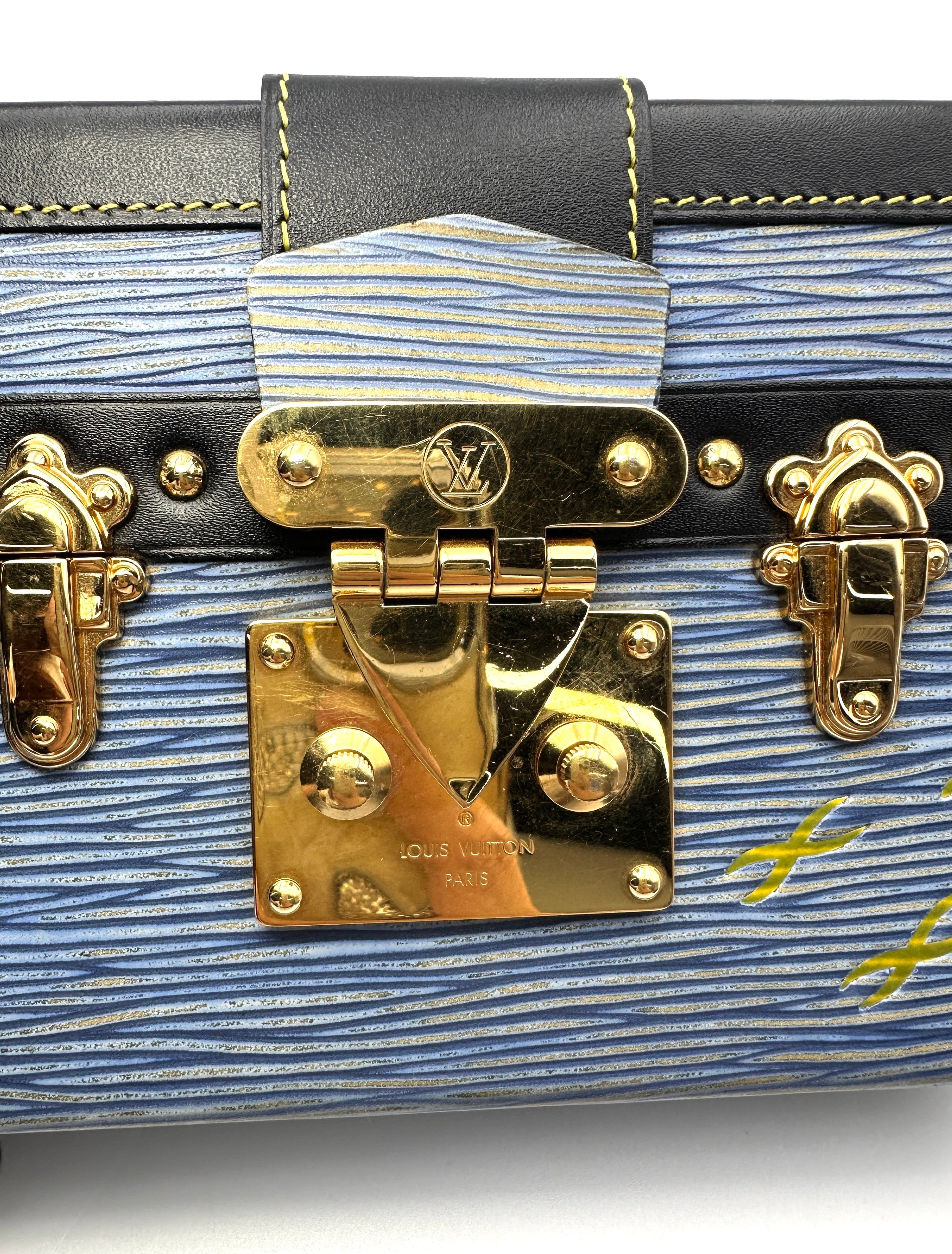 Louis Vuitton Petite Malle Blue Epi Leather Shoulder Bag LV2982