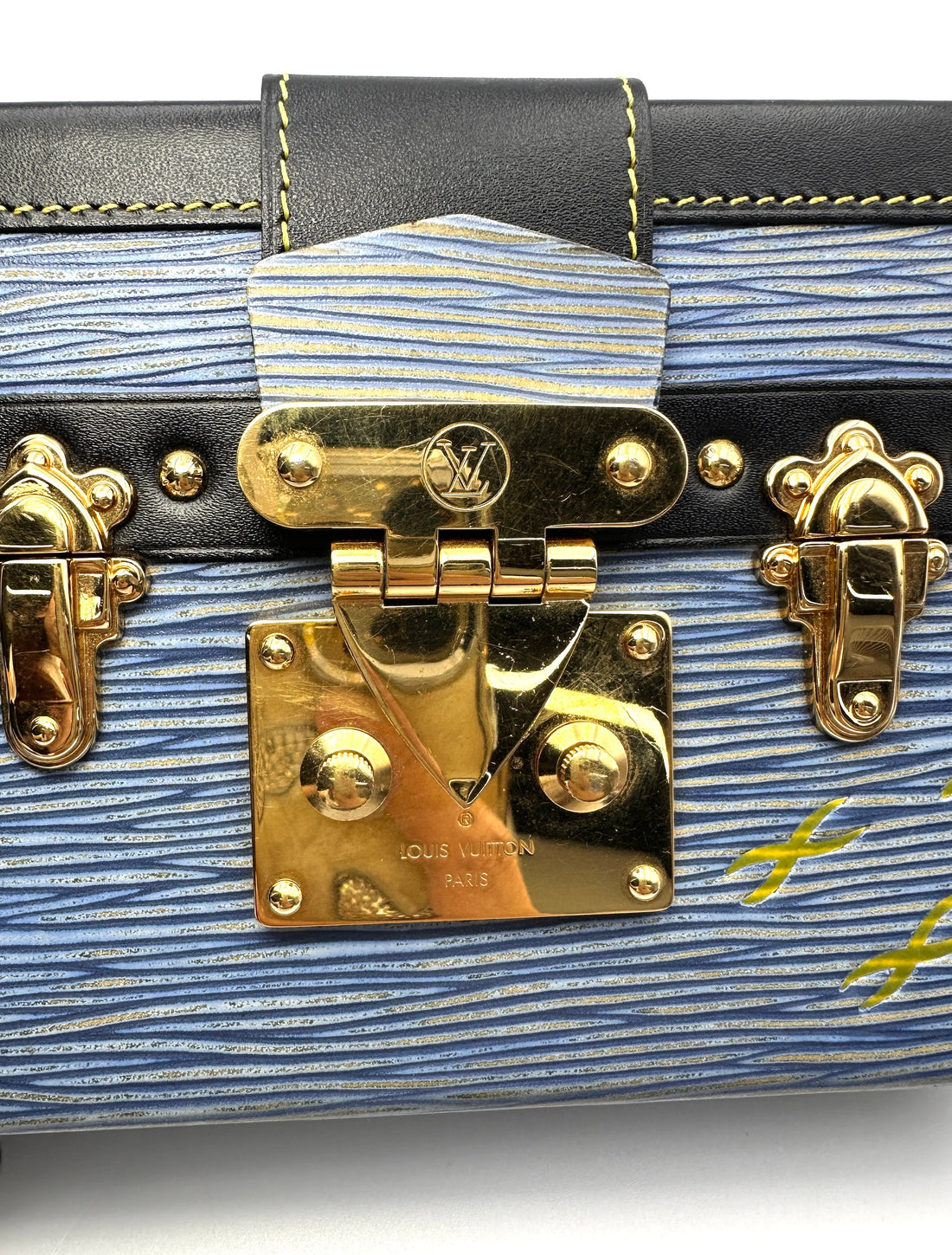 Louis Vuitton Petite Malle Blue Epi Leather Shoulder Bag LV2982