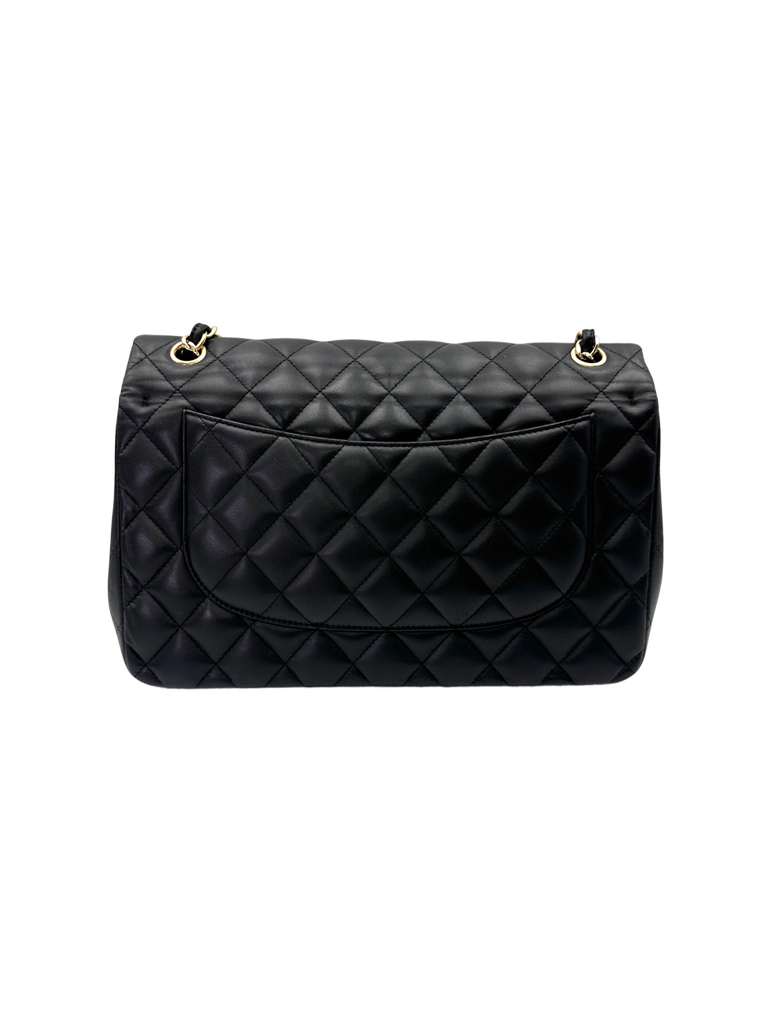 Chanel Classic Flap Black Quilted Lambskin Jumbo Shoulder Bag With Gold Buckle(19***99) CC2129