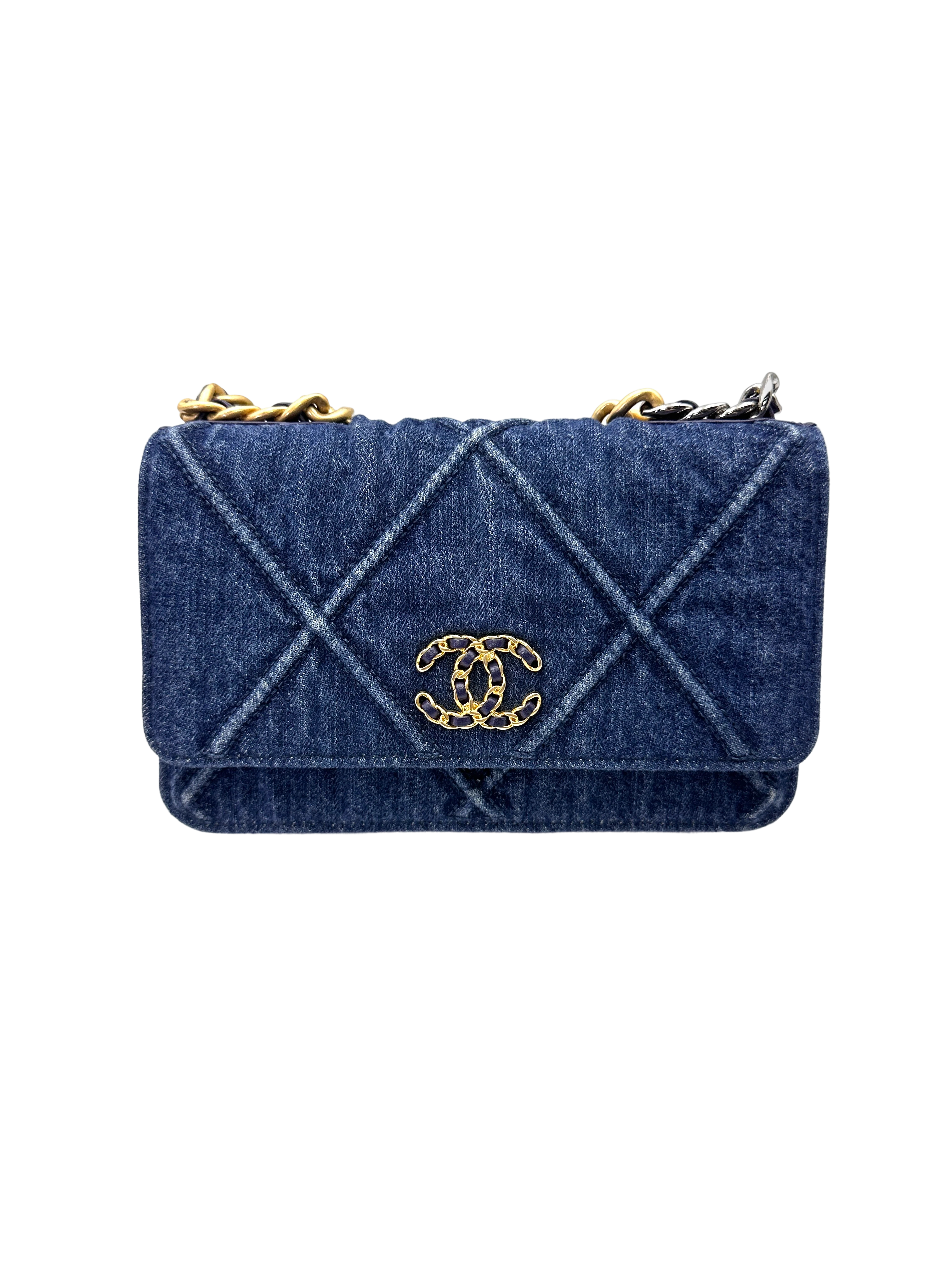 Chanel 19Bag Blue Denim Leather Wallet On Chain(29***95) CC2130