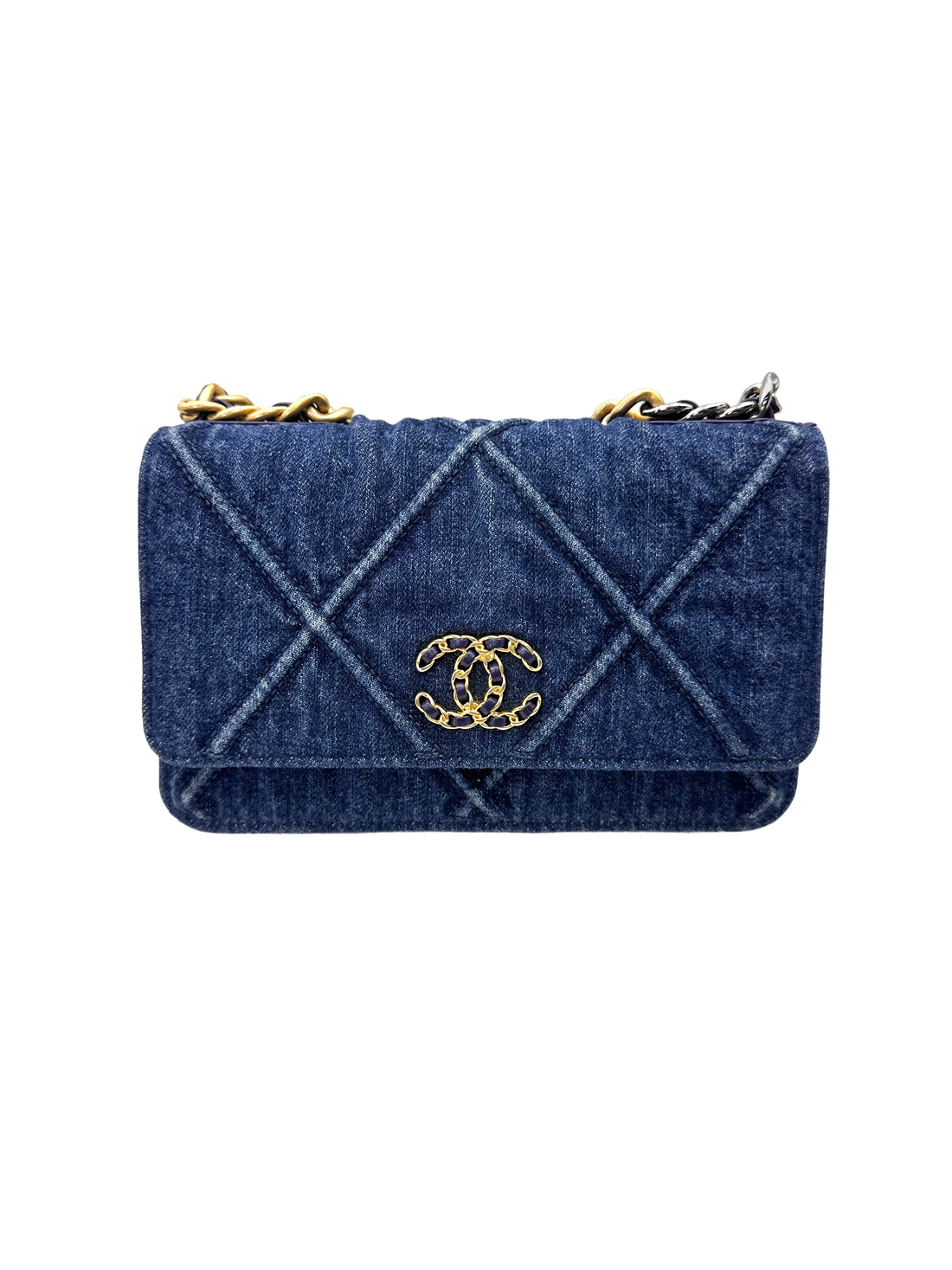 Chanel 19Bag Blue Denim Leather Wallet On Chain(29***95) CC2130