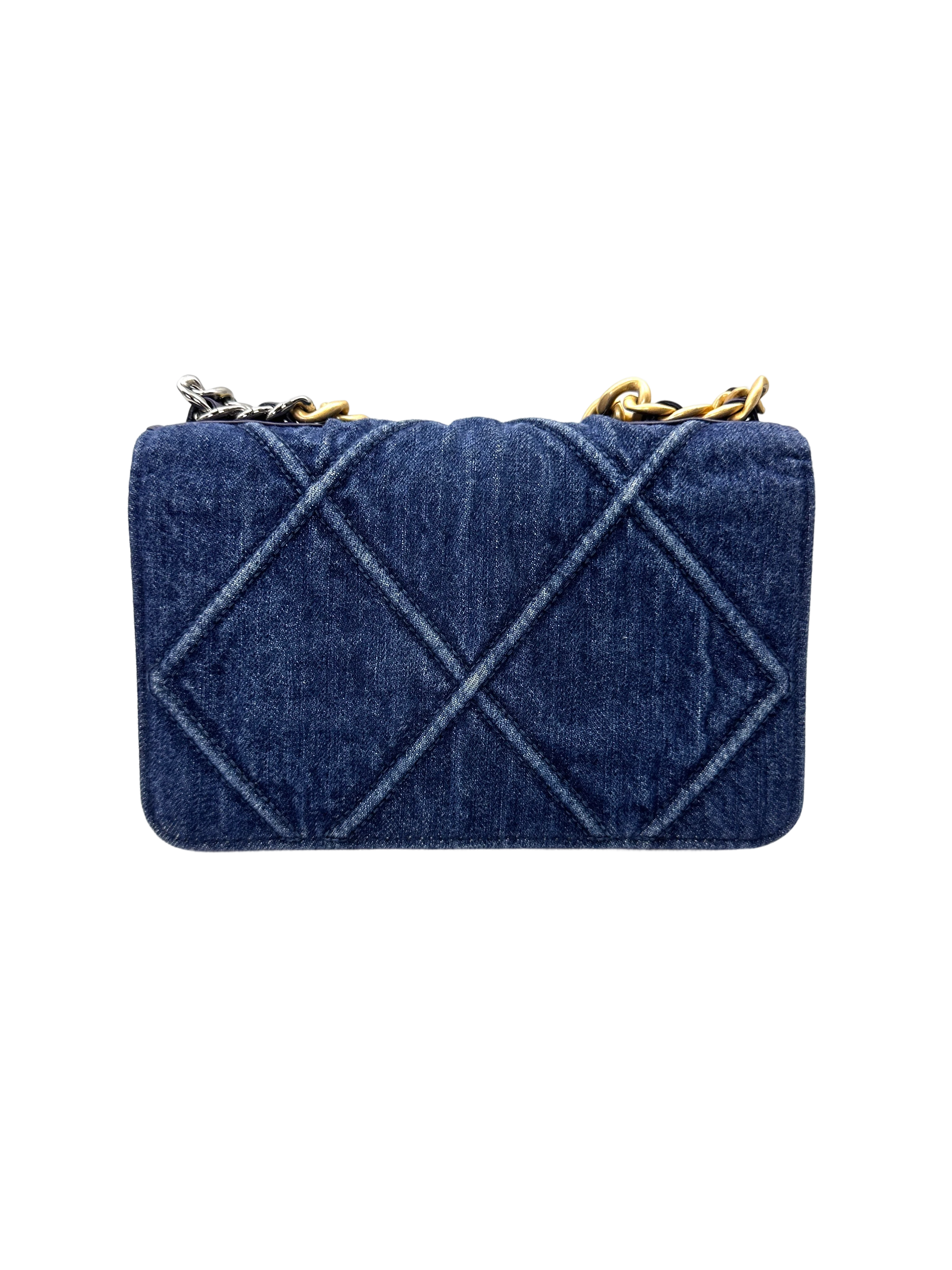 Chanel 19Bag Blue Denim Leather Wallet On Chain(29***95) CC2130