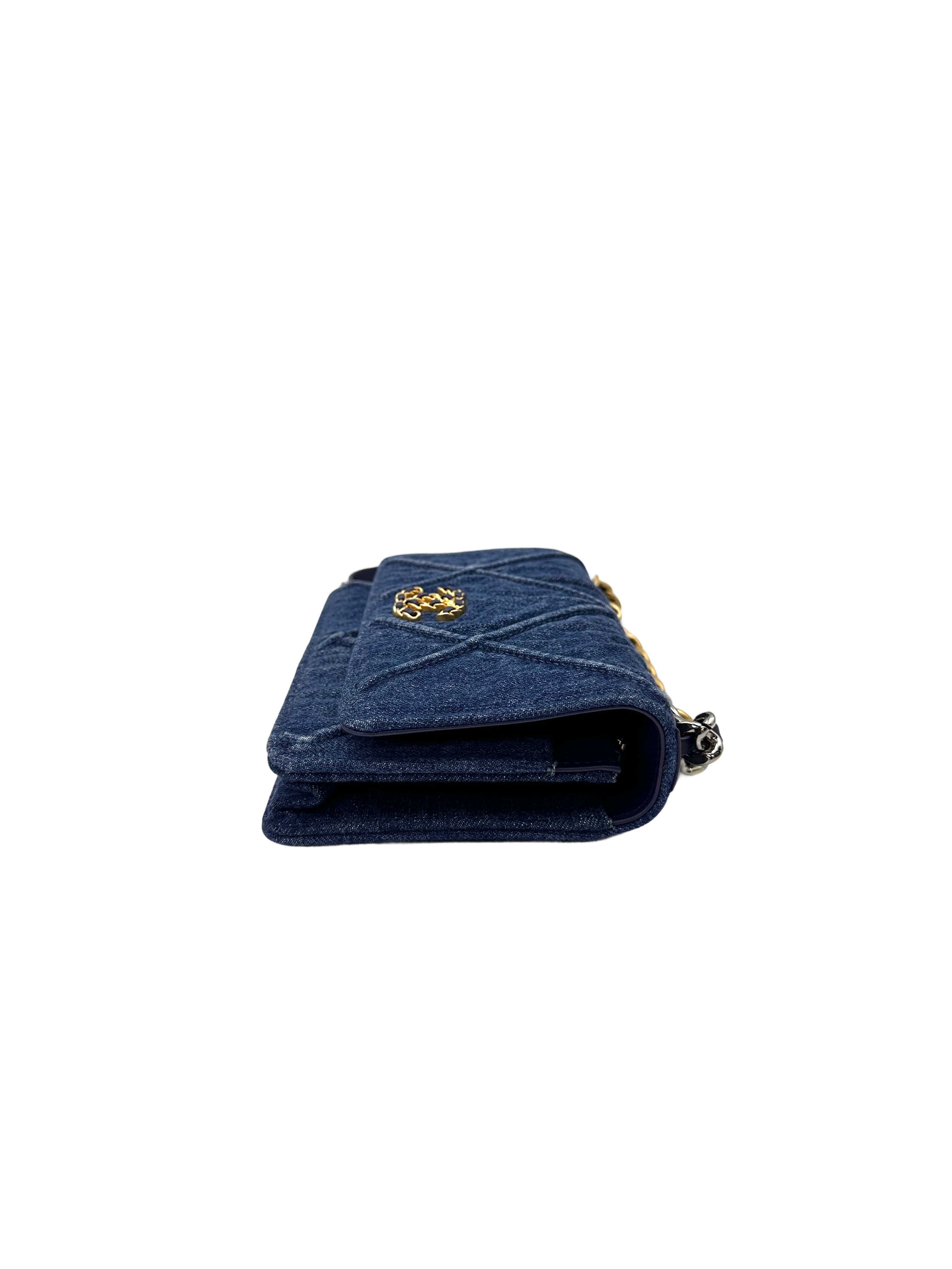 Chanel 19Bag Blue Denim Leather Wallet On Chain(29***95) CC2130