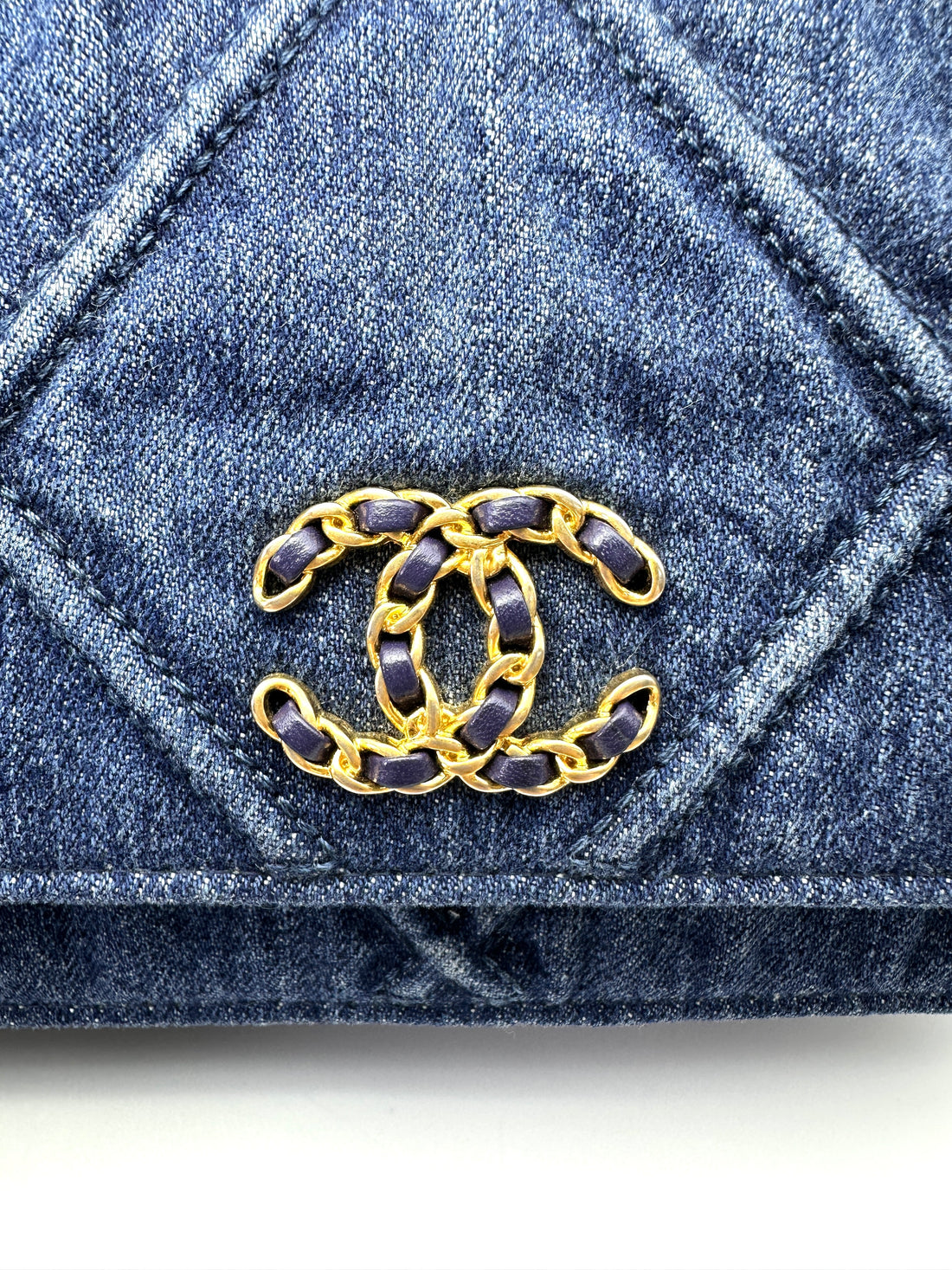 Chanel 19Bag Blue Denim Leather Wallet On Chain(29***95) CC2130