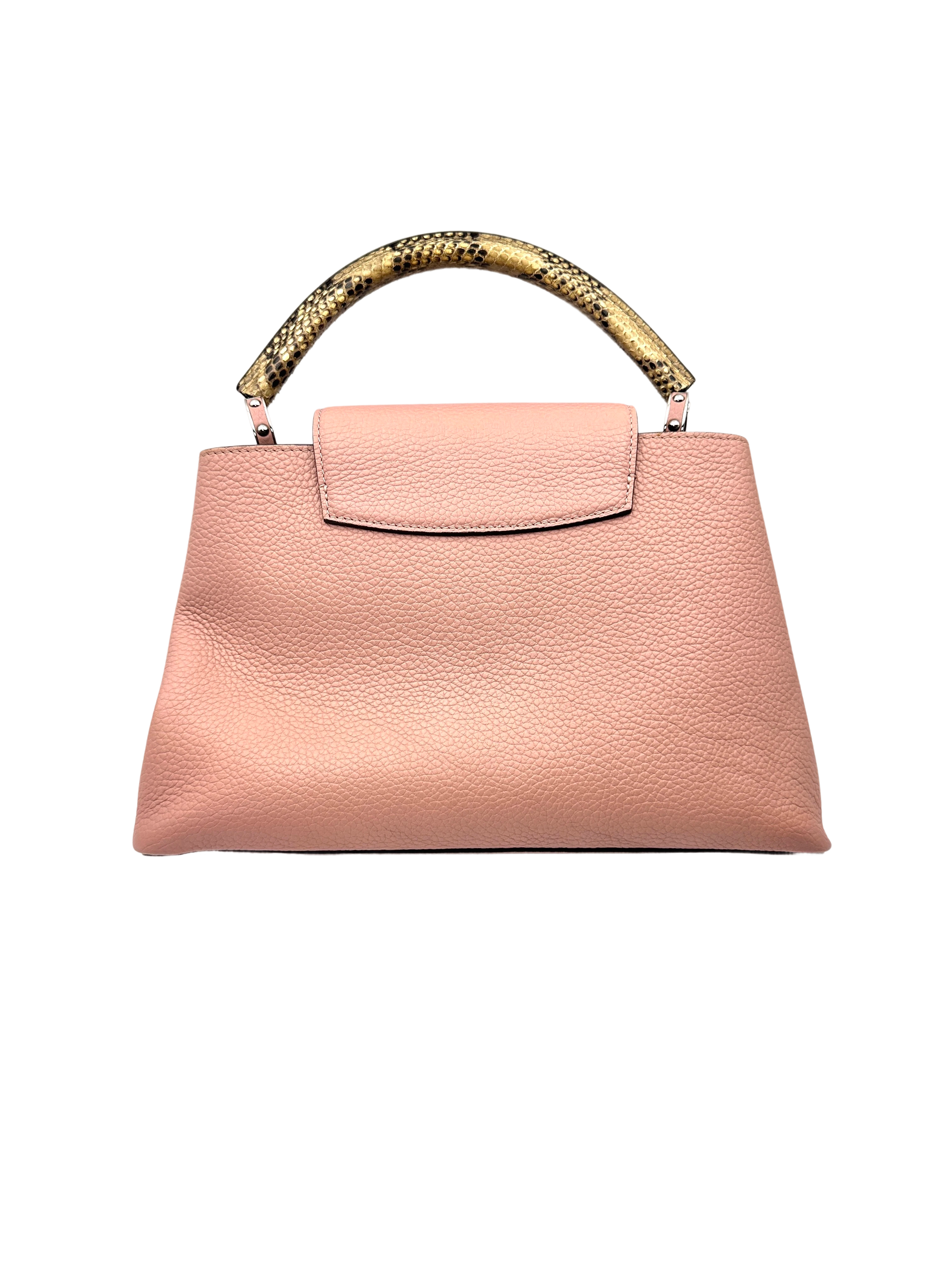 Louis Vuitton Capucines MM Pink Leather Python Handle Bag LV2994