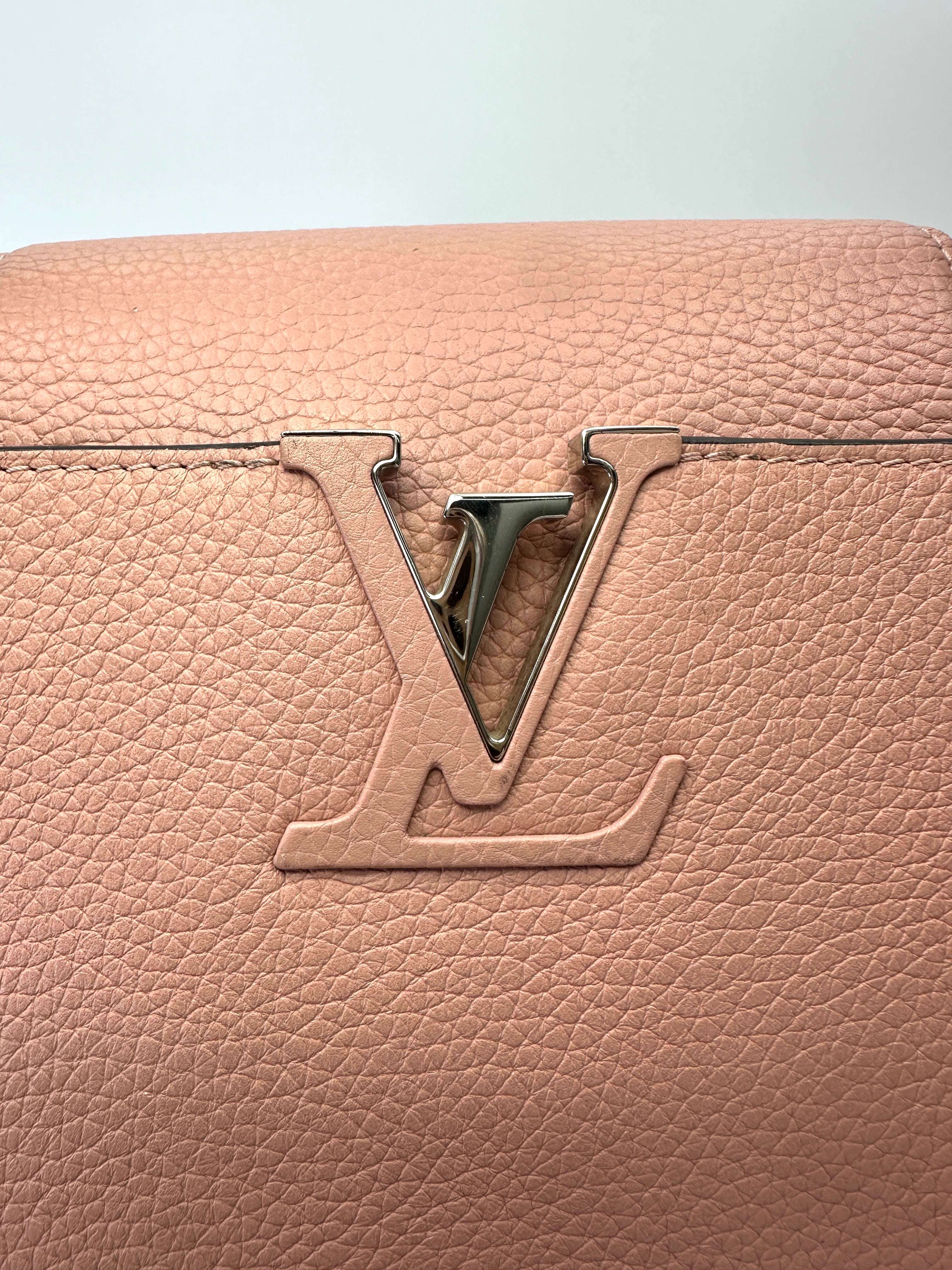 Louis Vuitton Capucines MM Pink Leather Python Handle Bag LV2994