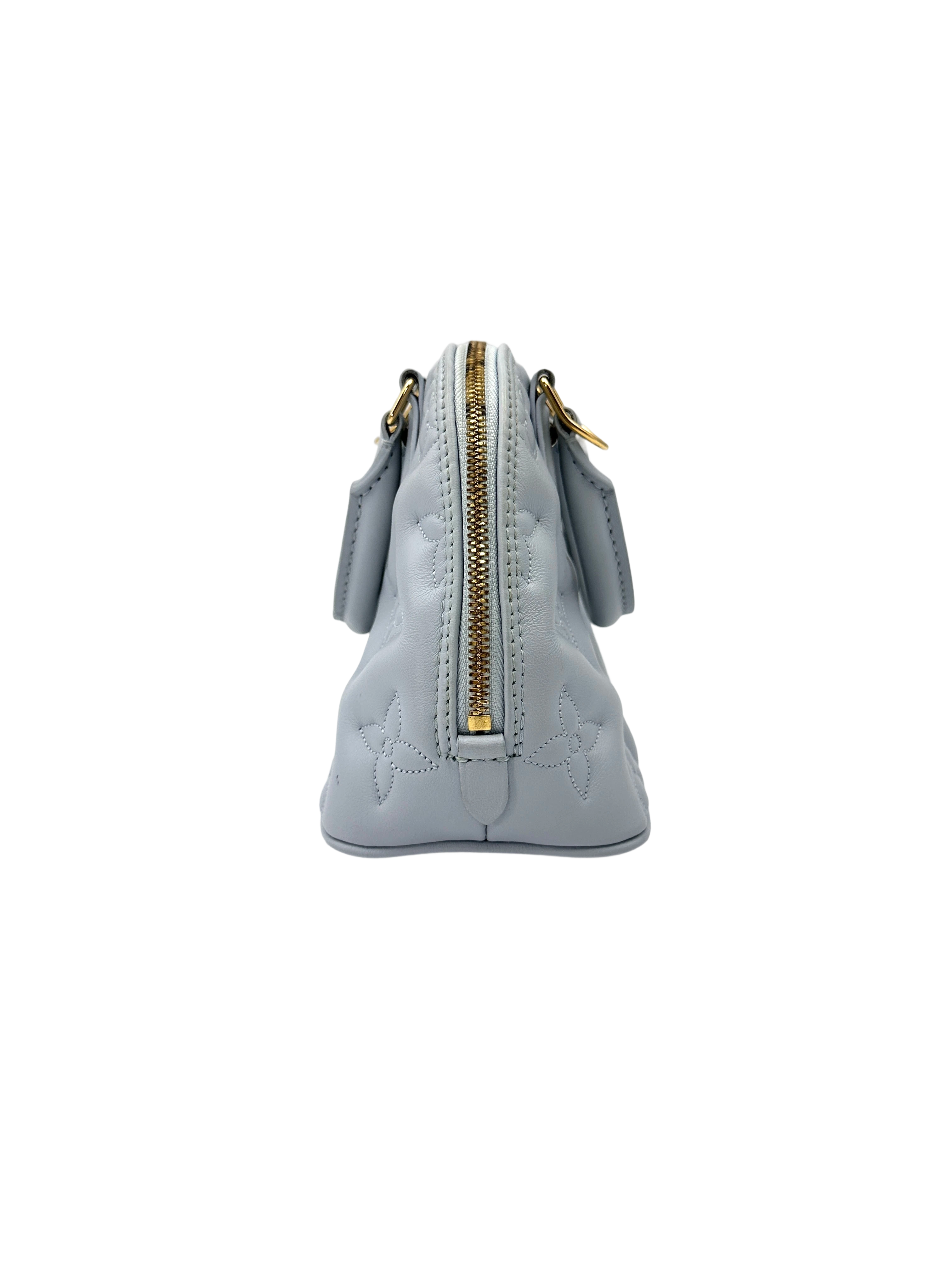 Louis Vuitton Alma Soft BB Bubblegram Blue Quilted Leather Handle Bag LV2988
