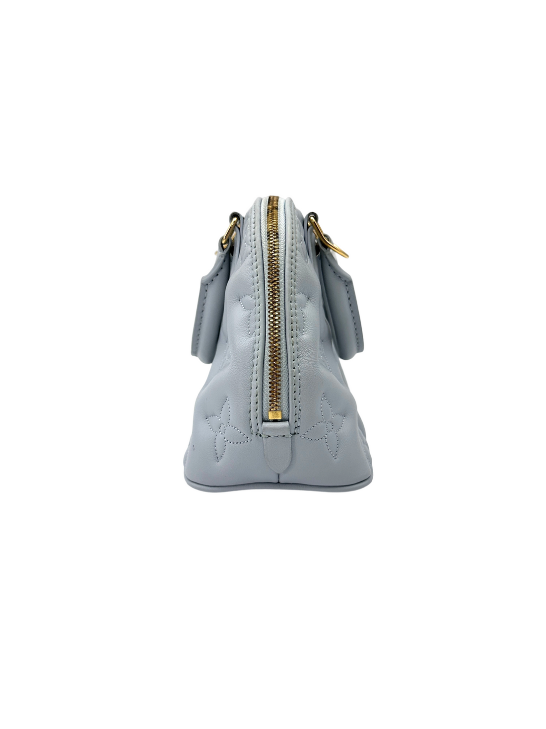 Louis Vuitton Alma Soft BB Bubblegram Blue Quilted Leather Handle Bag LV2988