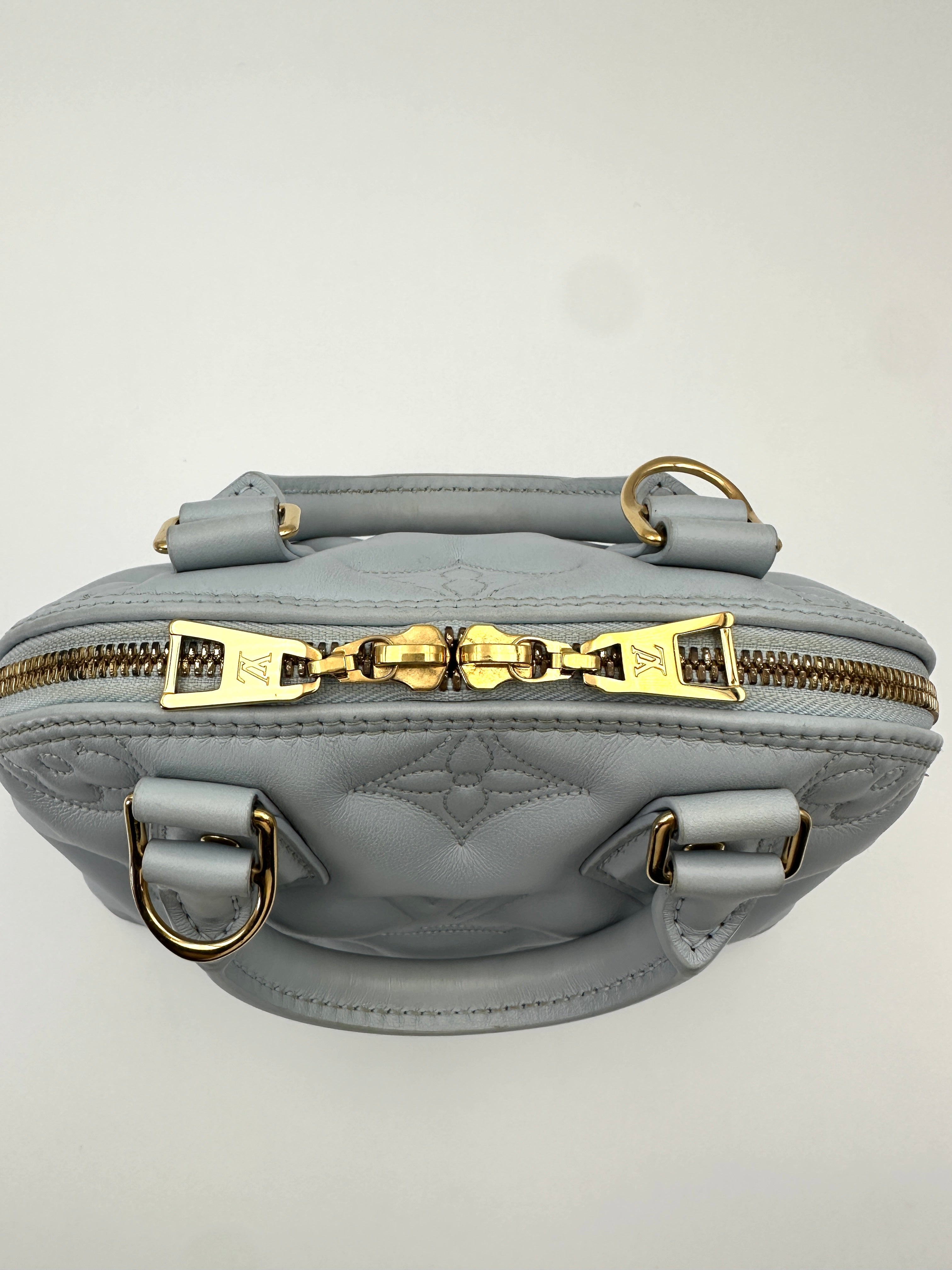 Louis Vuitton Alma Soft BB Bubblegram Blue Quilted Leather Handle Bag LV2988