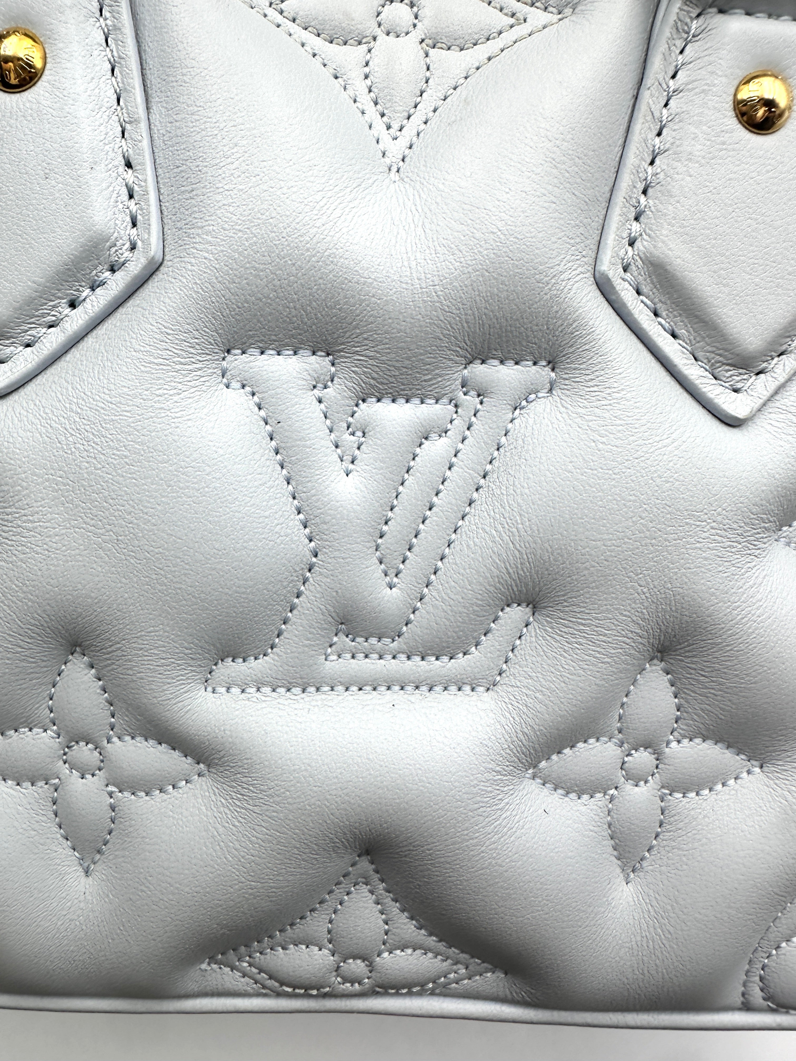 Louis Vuitton Alma Soft BB Bubblegram Blue Quilted Leather Handle Bag LV2988