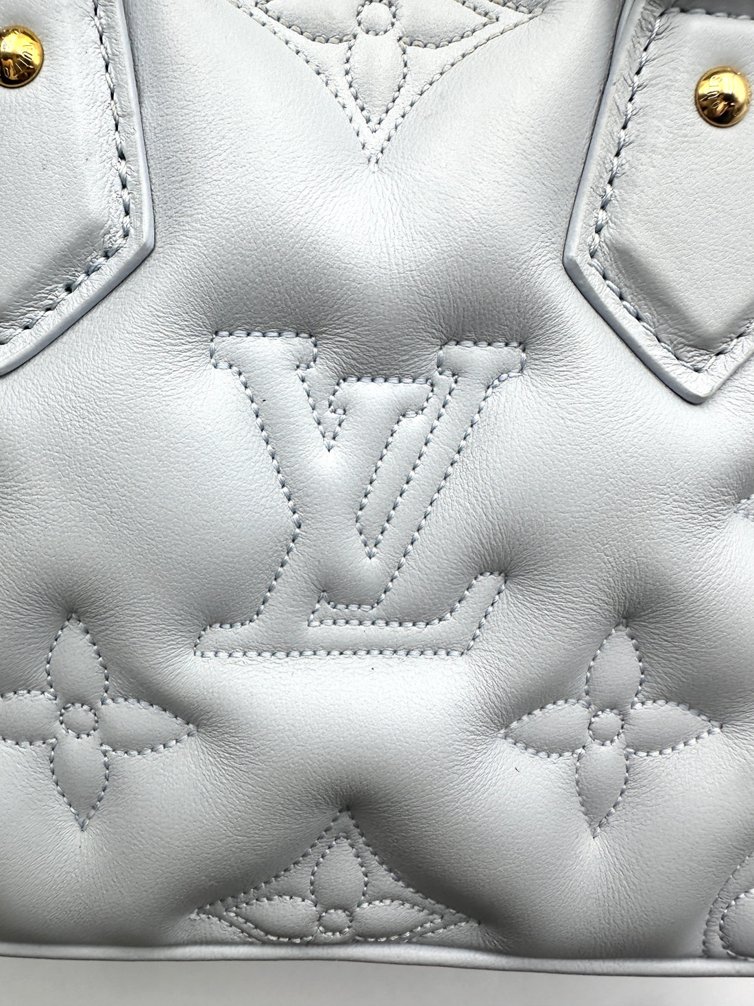 Louis Vuitton Alma Soft BB Bubblegram Blue Quilted Leather Handle Bag LV2988