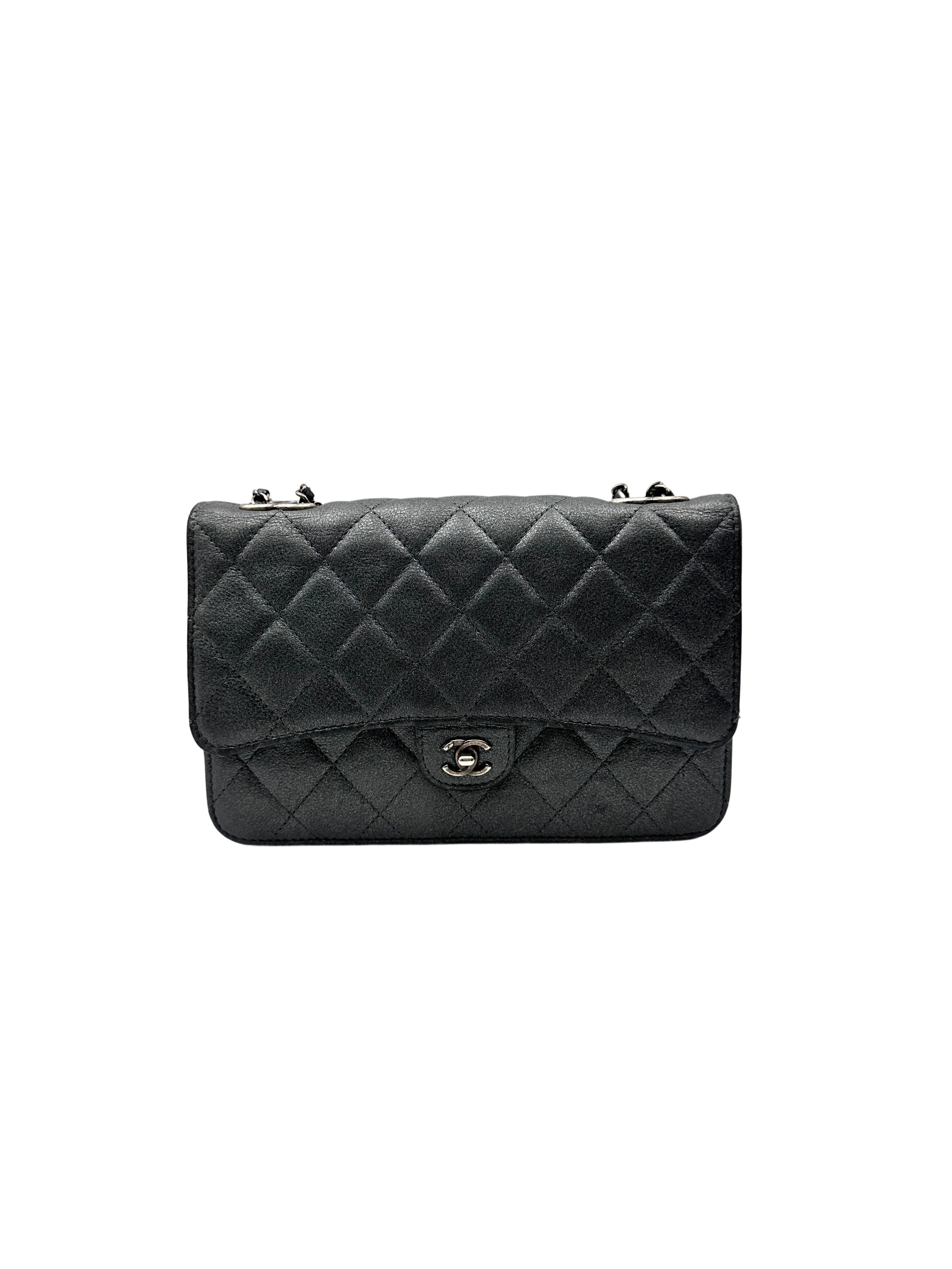 Chanel Classic Flap Black Quilted Leather Shoulder Bag With Silver Buckle(21***65) CC2133