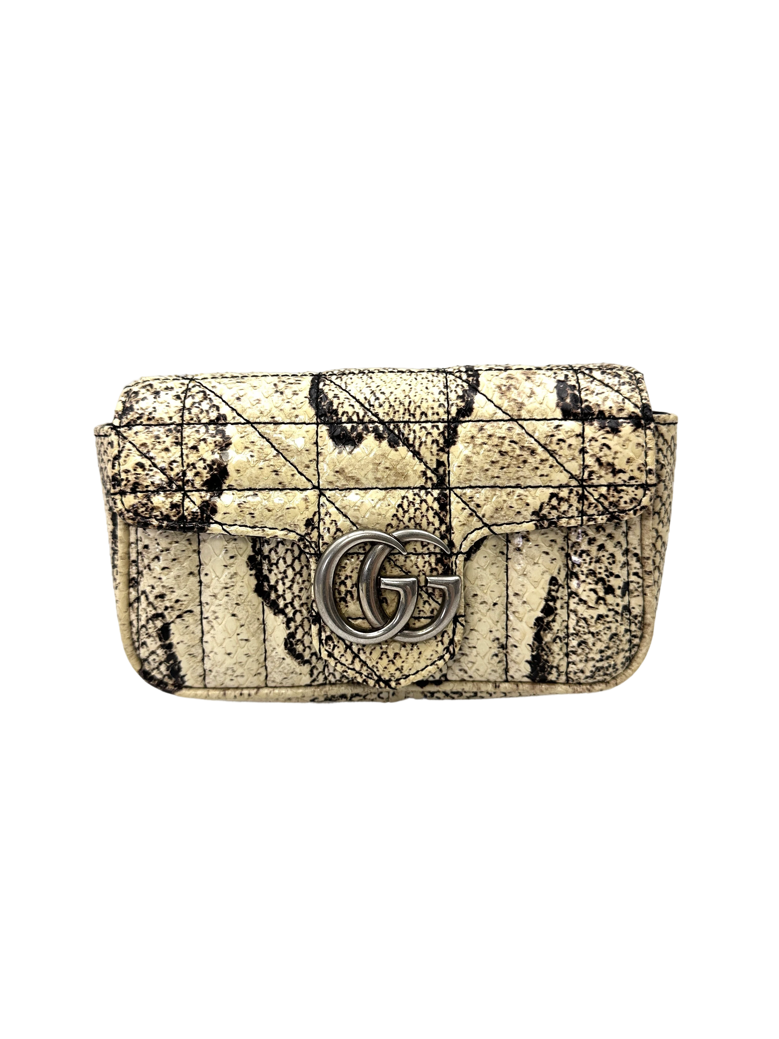 Gucci GG Marmont Snake Print Quilted Leather Shoulder Bag GG1287