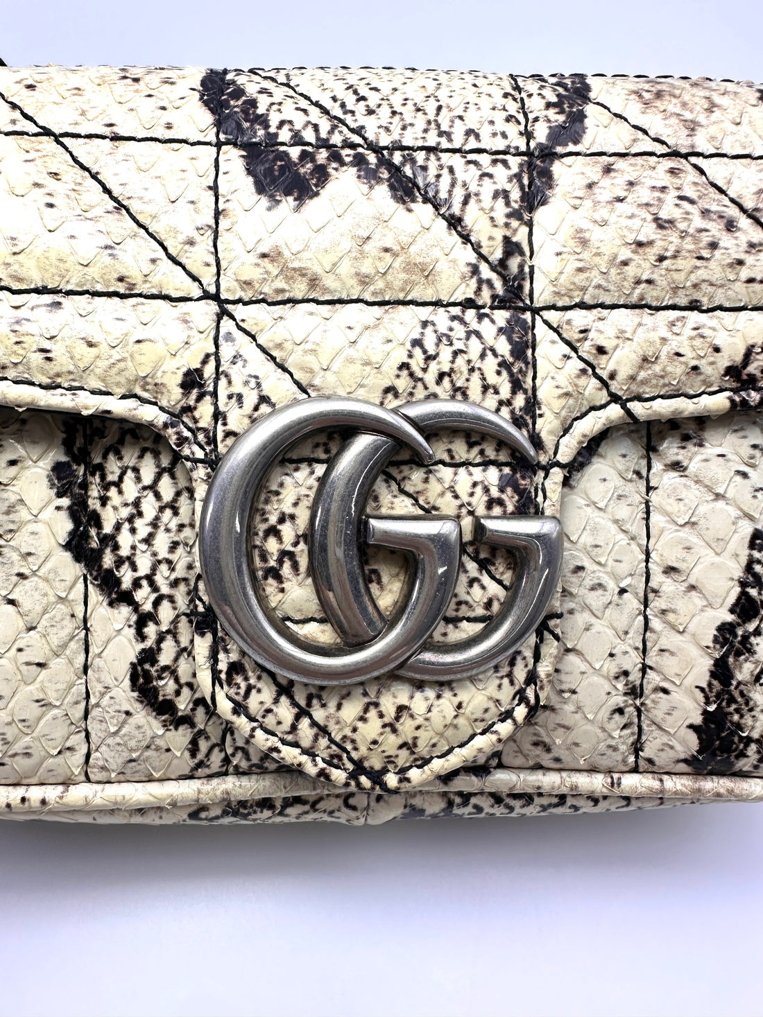 Gucci GG Marmont Snake Print Quilted Leather Shoulder Bag GG1287