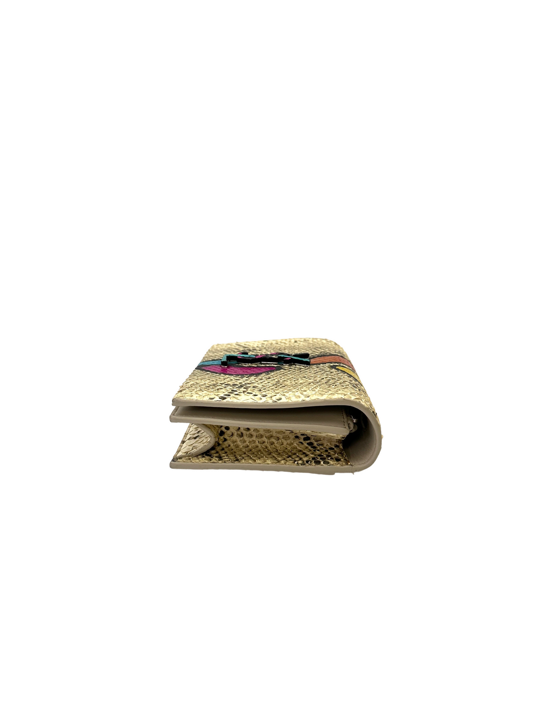 Saint Laurent Kate Multicolor Python Print Leather Shoulder Bag With Rainbow YSL SL253