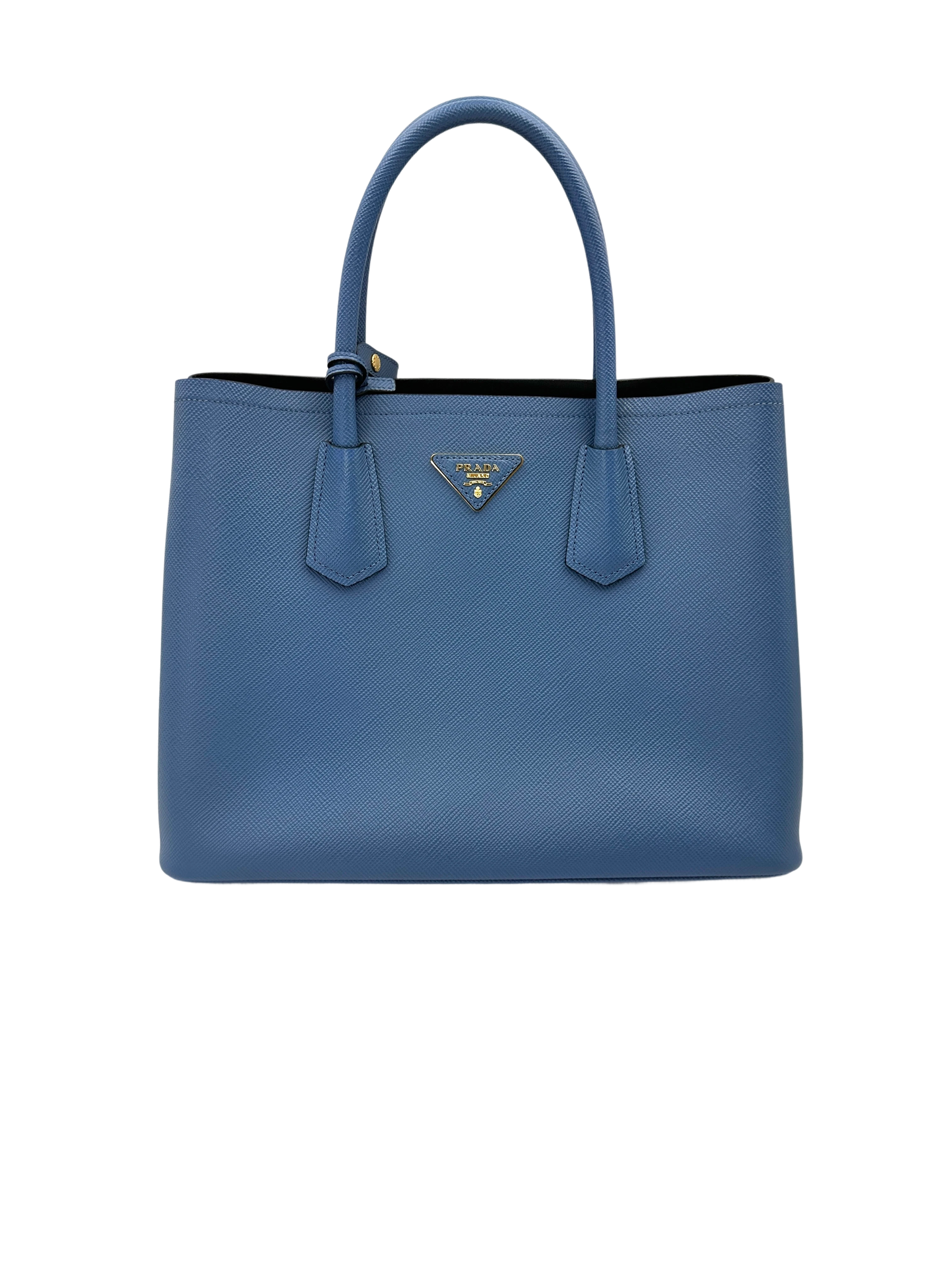 Prada Galleria Blue Saffiano Leather Handle Bag PR457