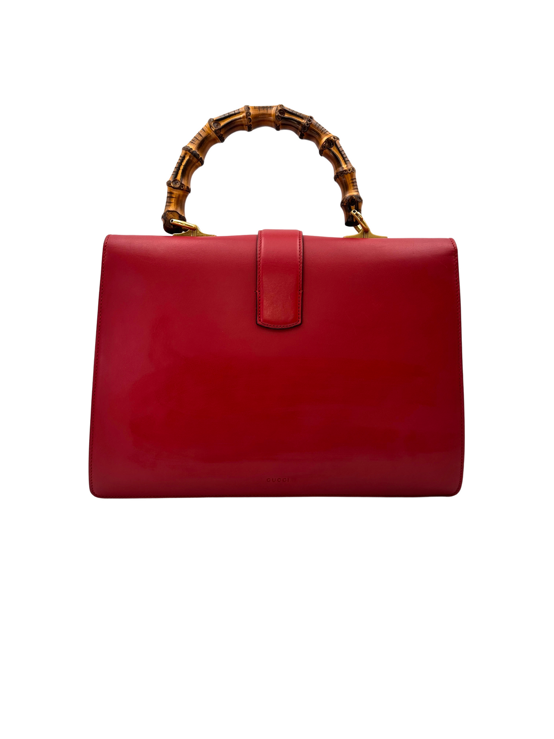 Gucci Dionysus Red Leather Bamboo Top Handle Bag GG1277