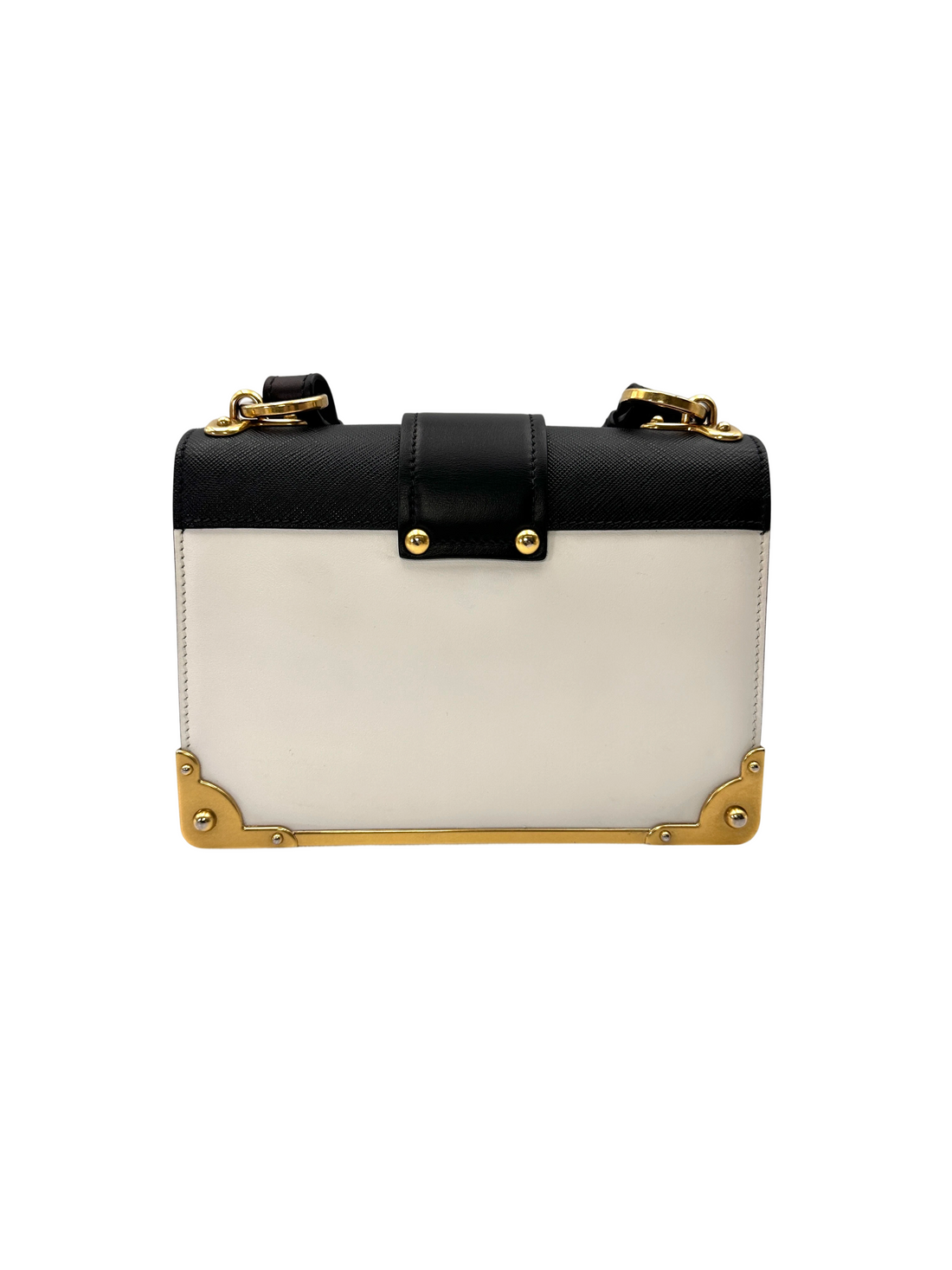 Prada Cahier Black/White Leather Shoulder Bag PR461