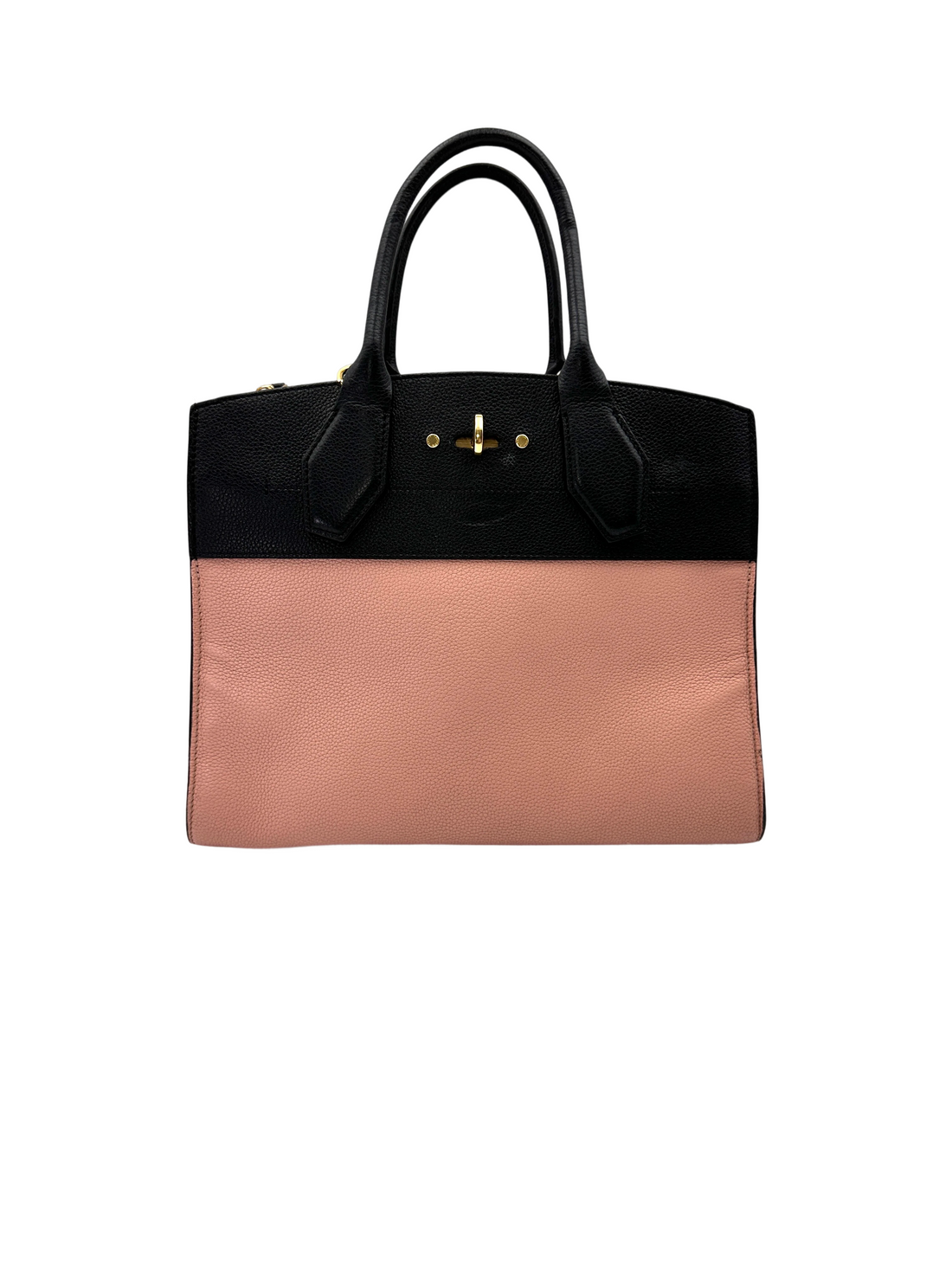 Louis Vuitton City Steamer MM Black/Pink Grained Leather Handle Bag LV2990