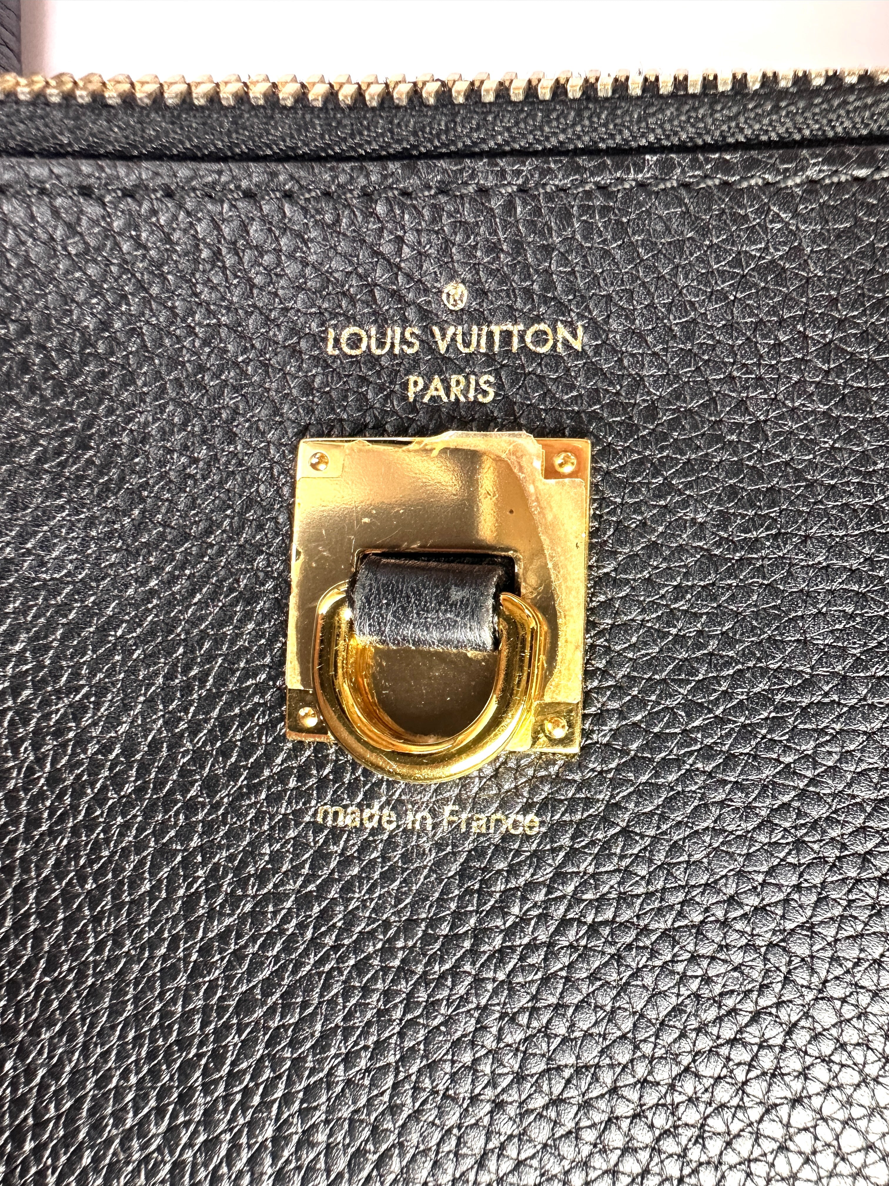 Louis Vuitton City Steamer MM Black/Pink Grained Leather Handle Bag LV2990