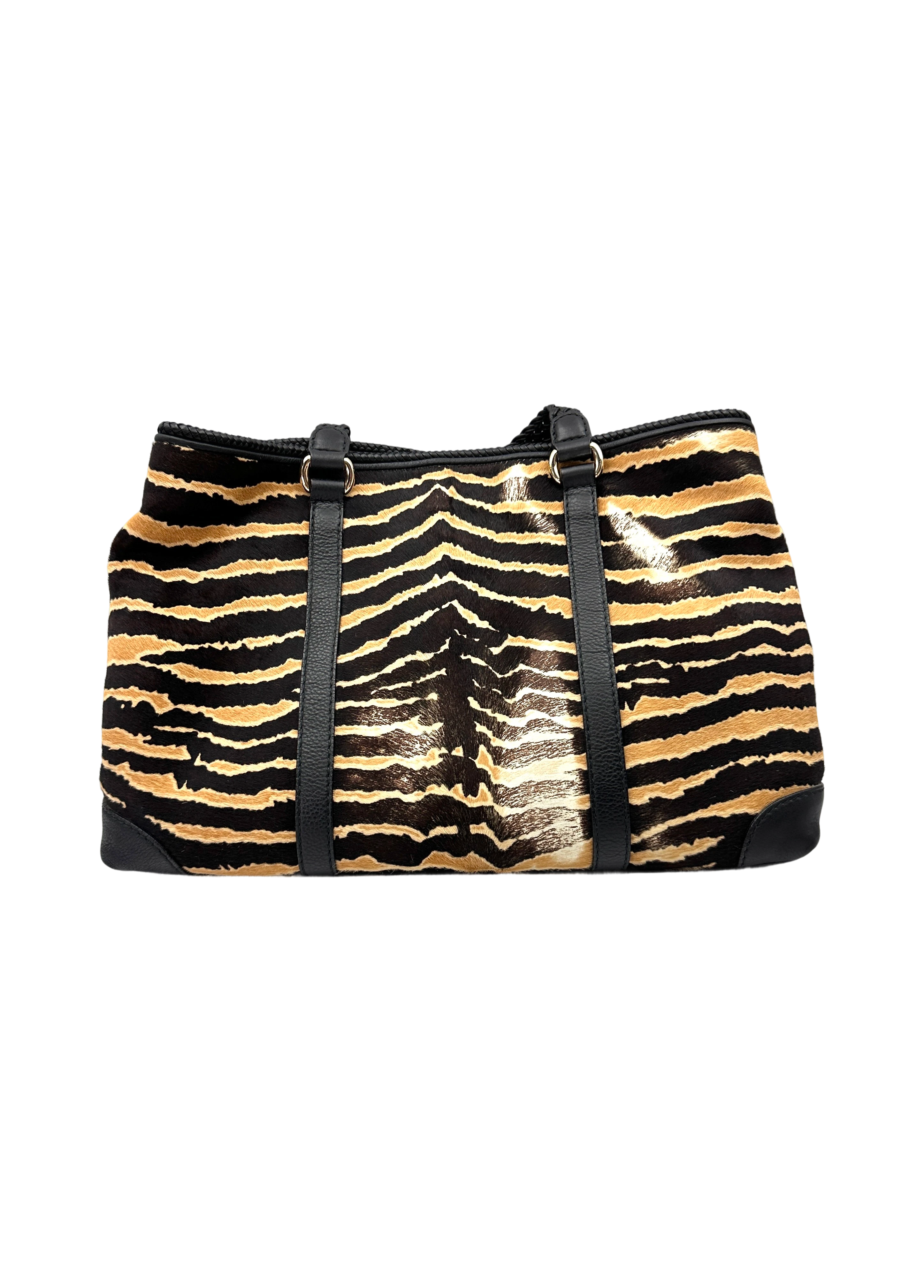 Gucci Marrakech Zebra Print Leather Handle Bag GG1283