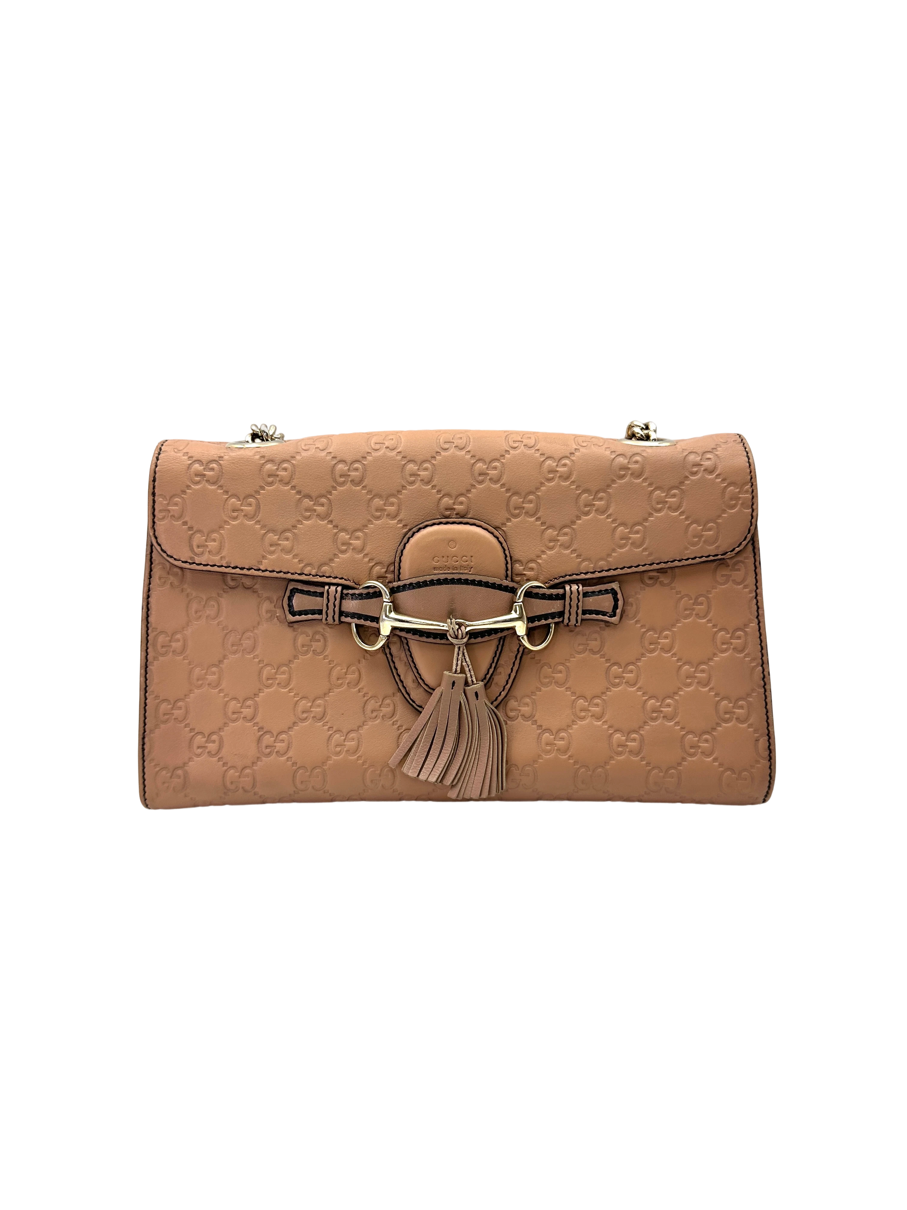 Gucci Emily Pink Guccissima Leather Shoulder Bag GG1282
