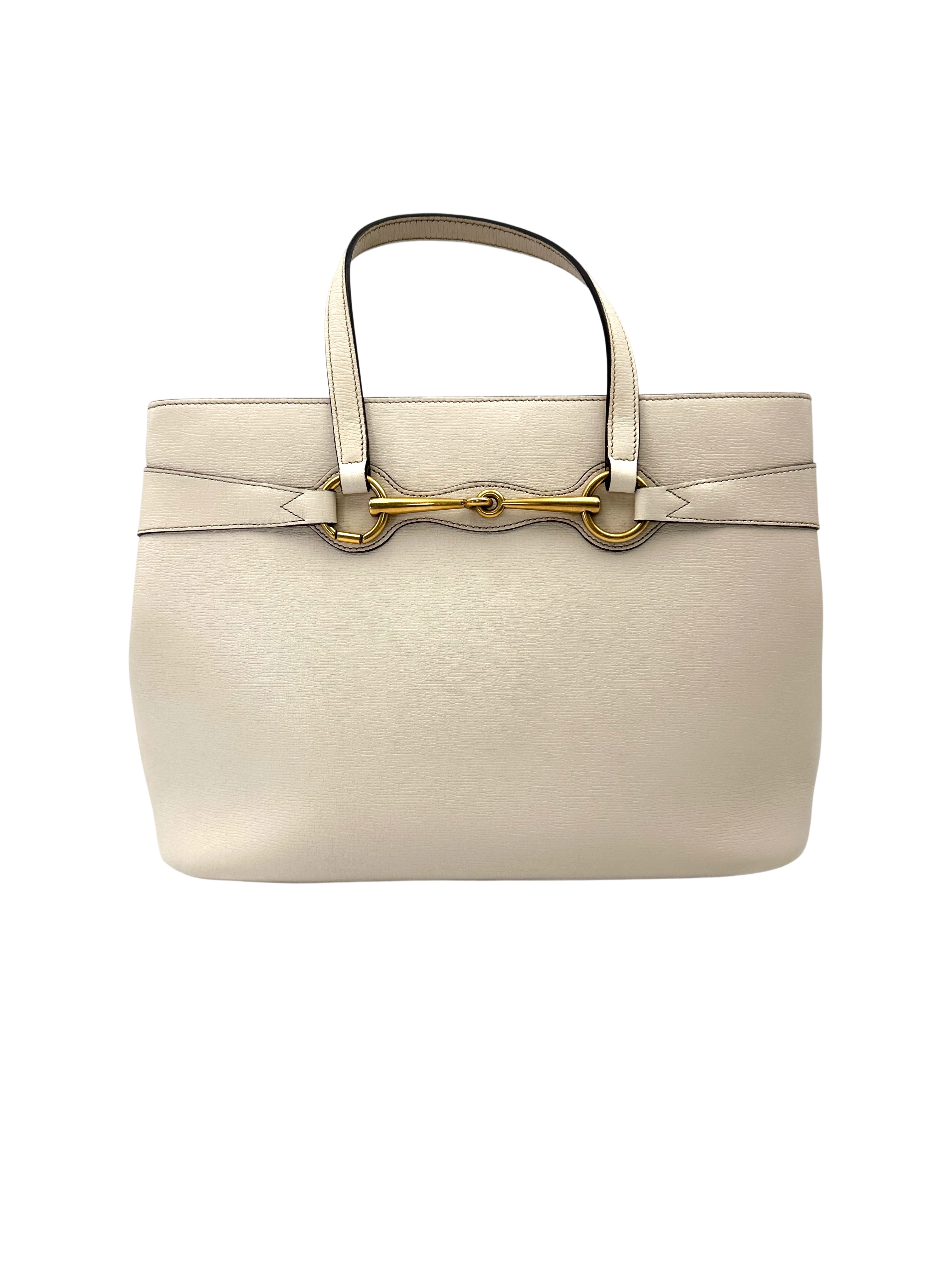 Gucci Bright Bit White Leather Handle Bag GG1281