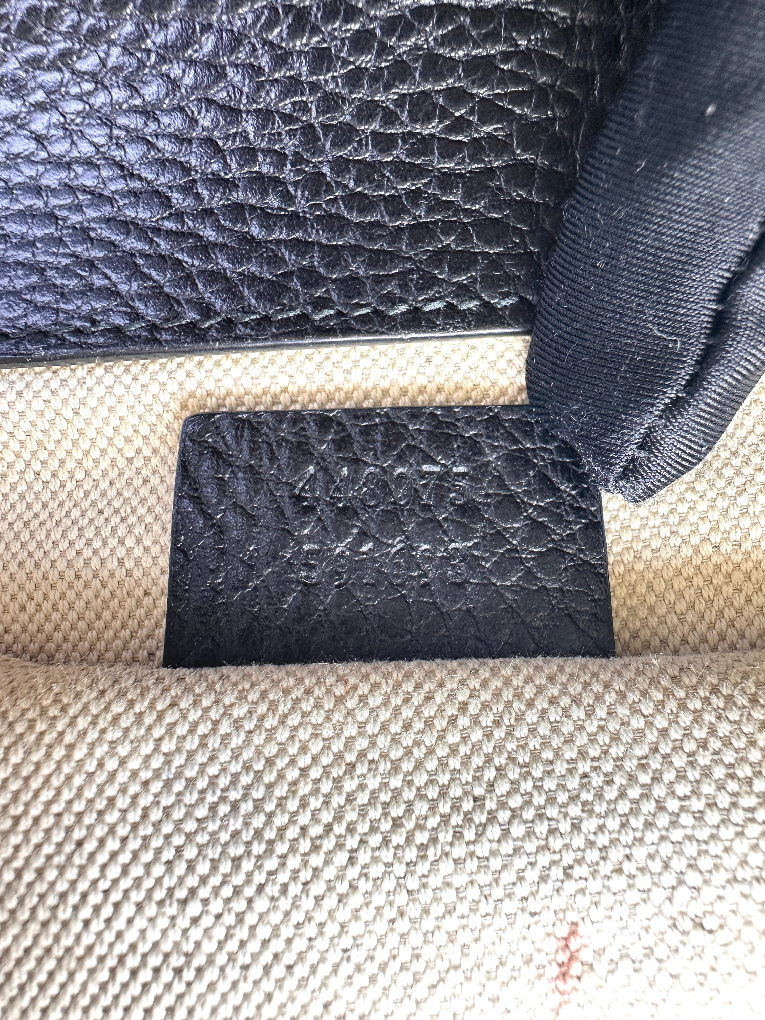 Gucci Dionysus Black Leather Bamboo Medium Size Top Handle Bag GG1285