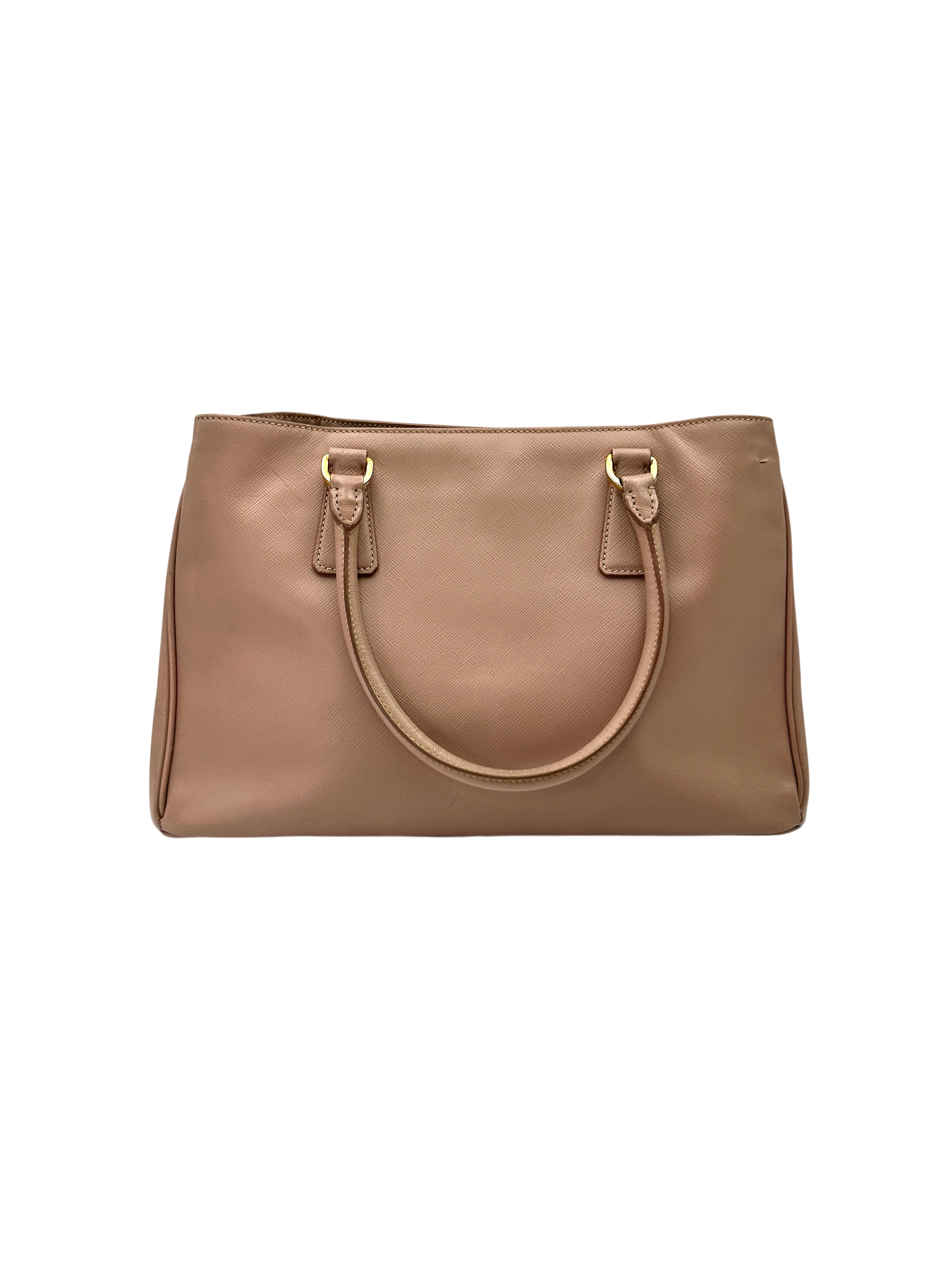 Prada Galleria Pink Saffiano Leather Handle Bag PR458