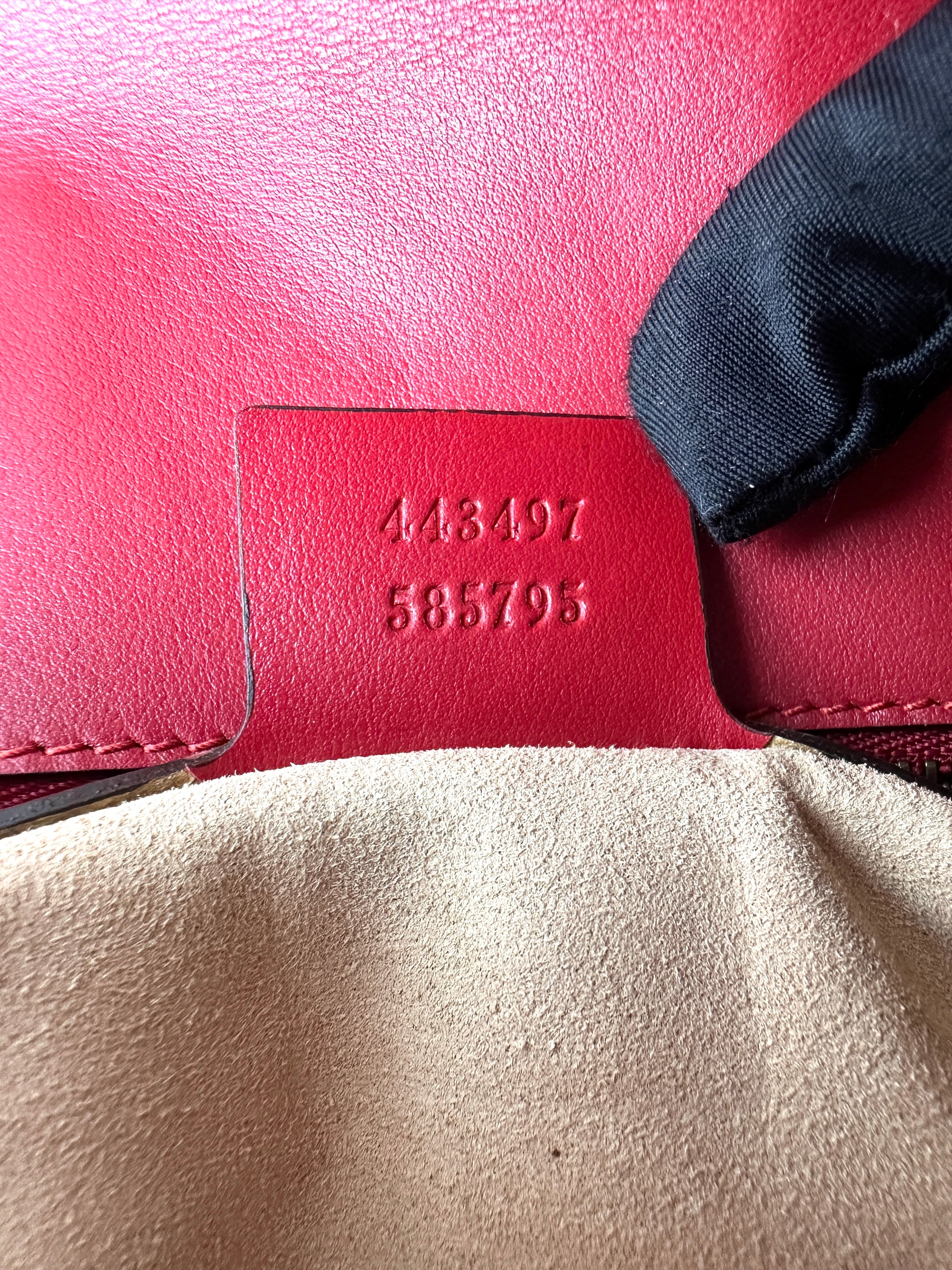 Gucci GG Marmont Red Matelasse Leather Shoulder Bag GG1284