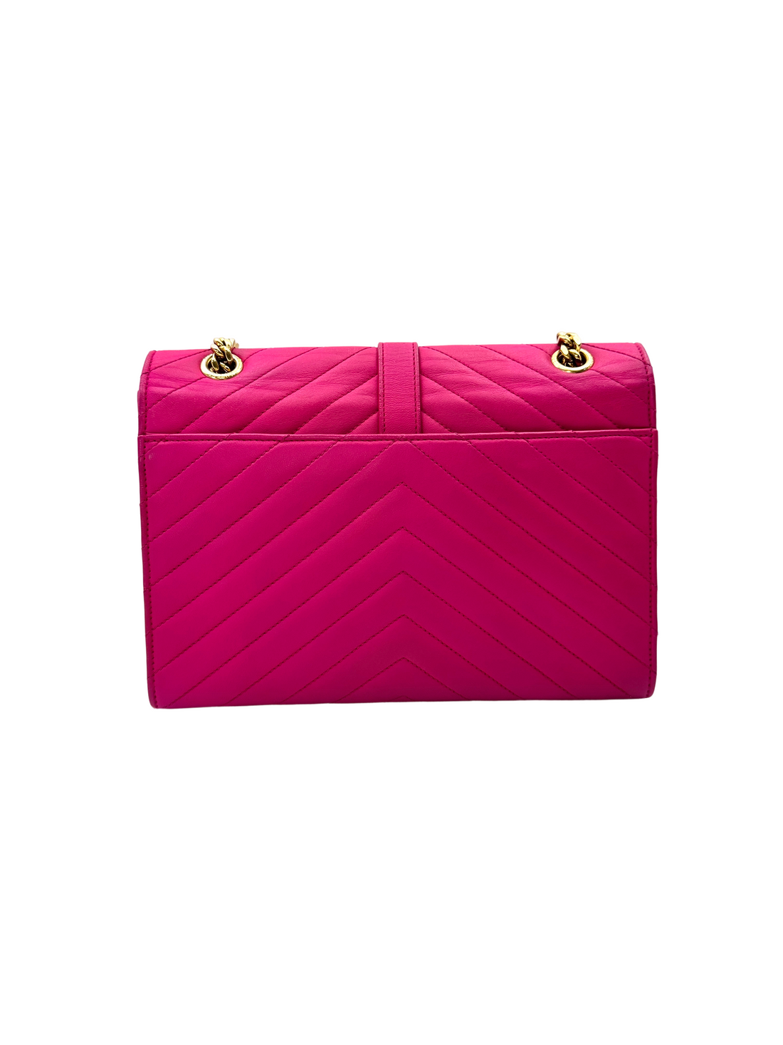 Saint Laurent Pink Quilted Leather Medium Size Envelope Shoulder Bag SL252