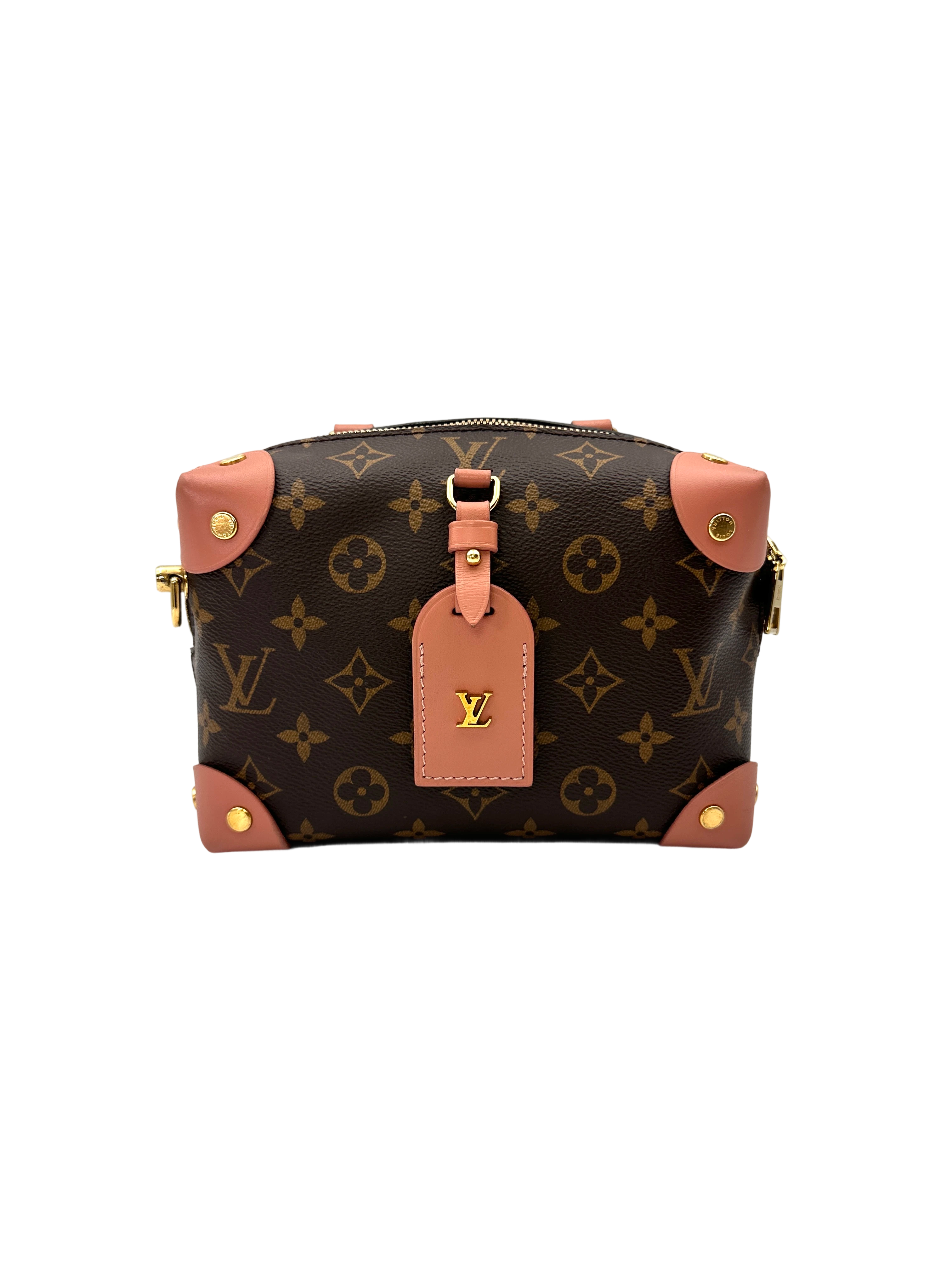 Louis Vuitton Petite Malle Souple Monogram Empreinte & Pink Leather Handle Bag LV2991