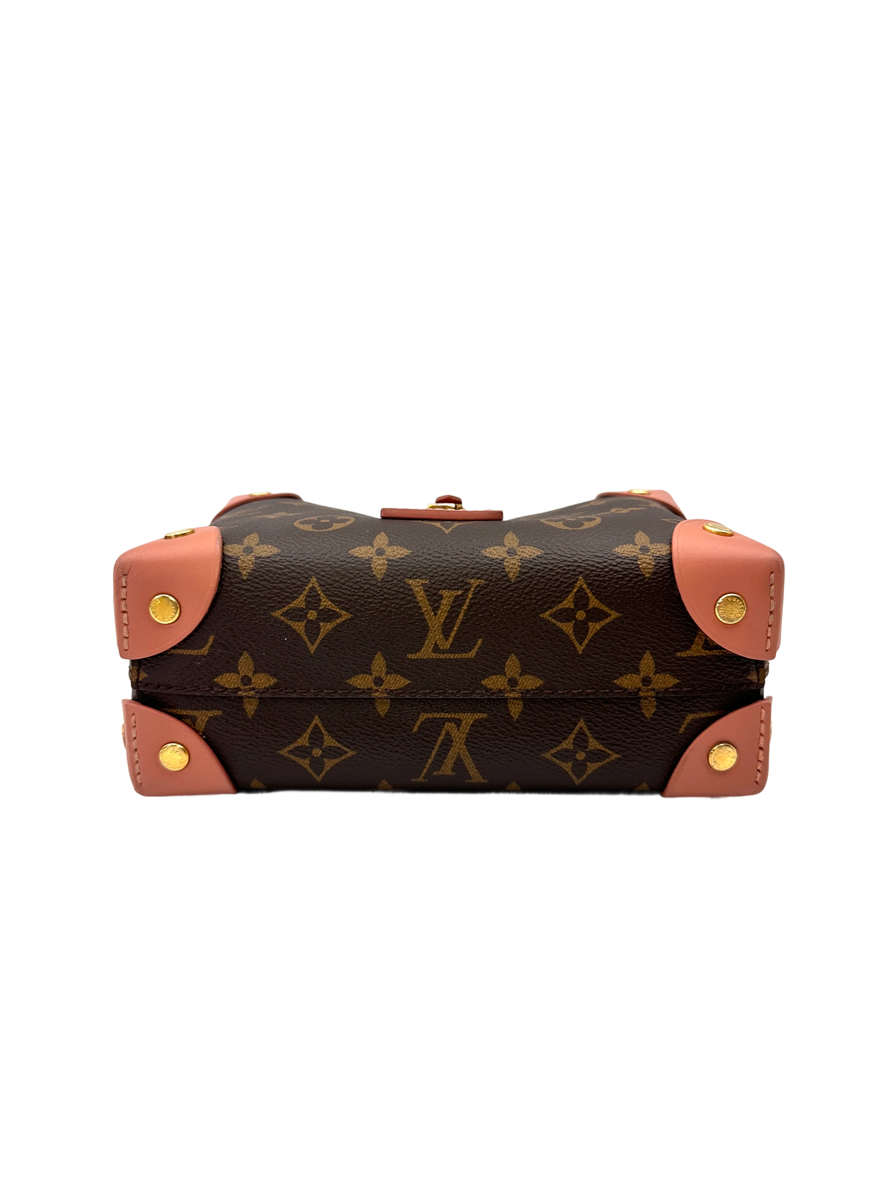 Louis Vuitton Petite Malle Souple Monogram Empreinte & Pink Leather Handle Bag LV2991